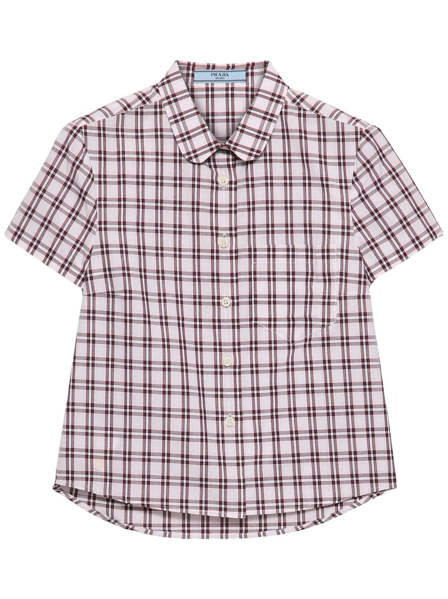 check-print cotton shirt