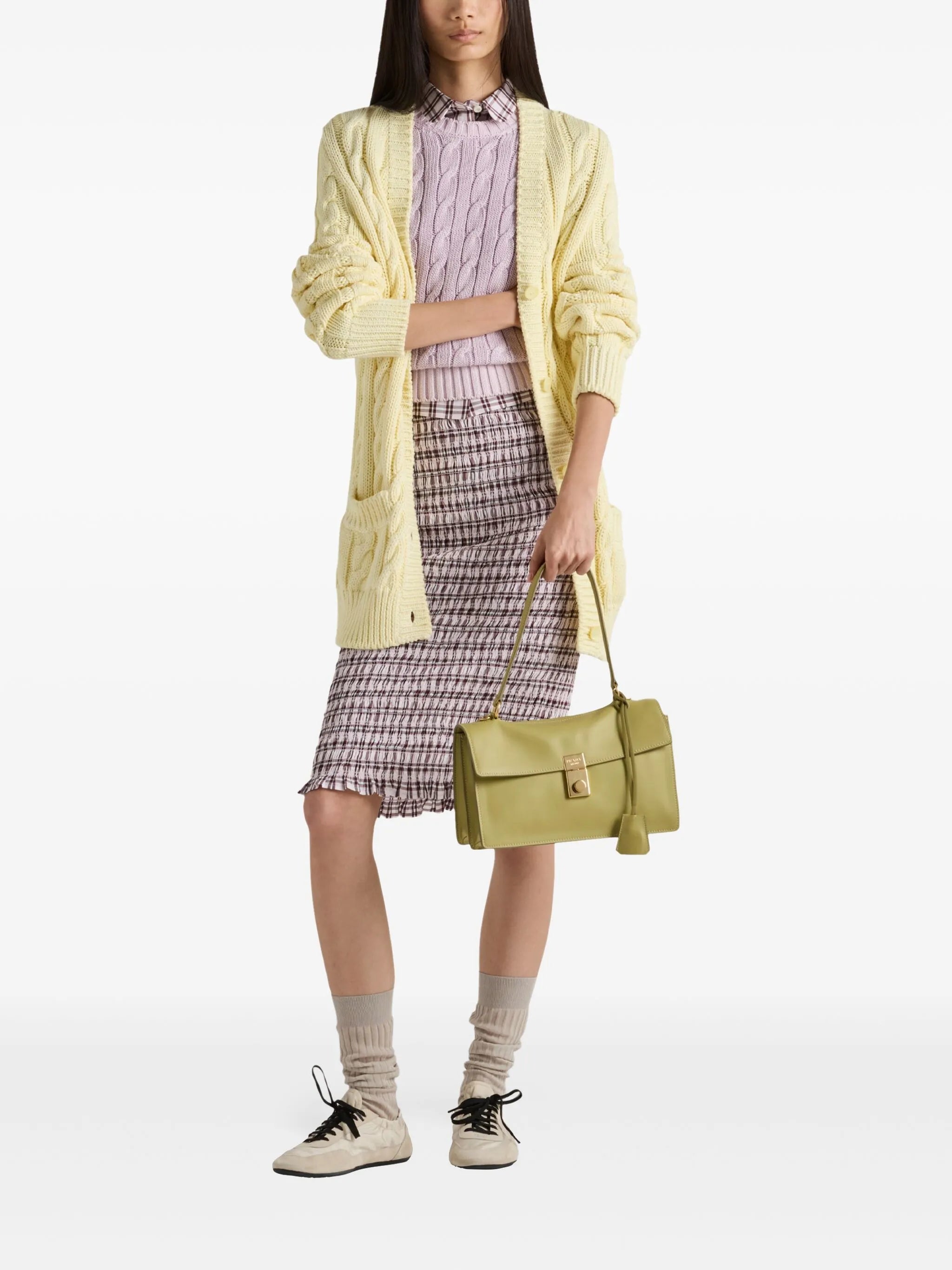 check-print cotton shirt