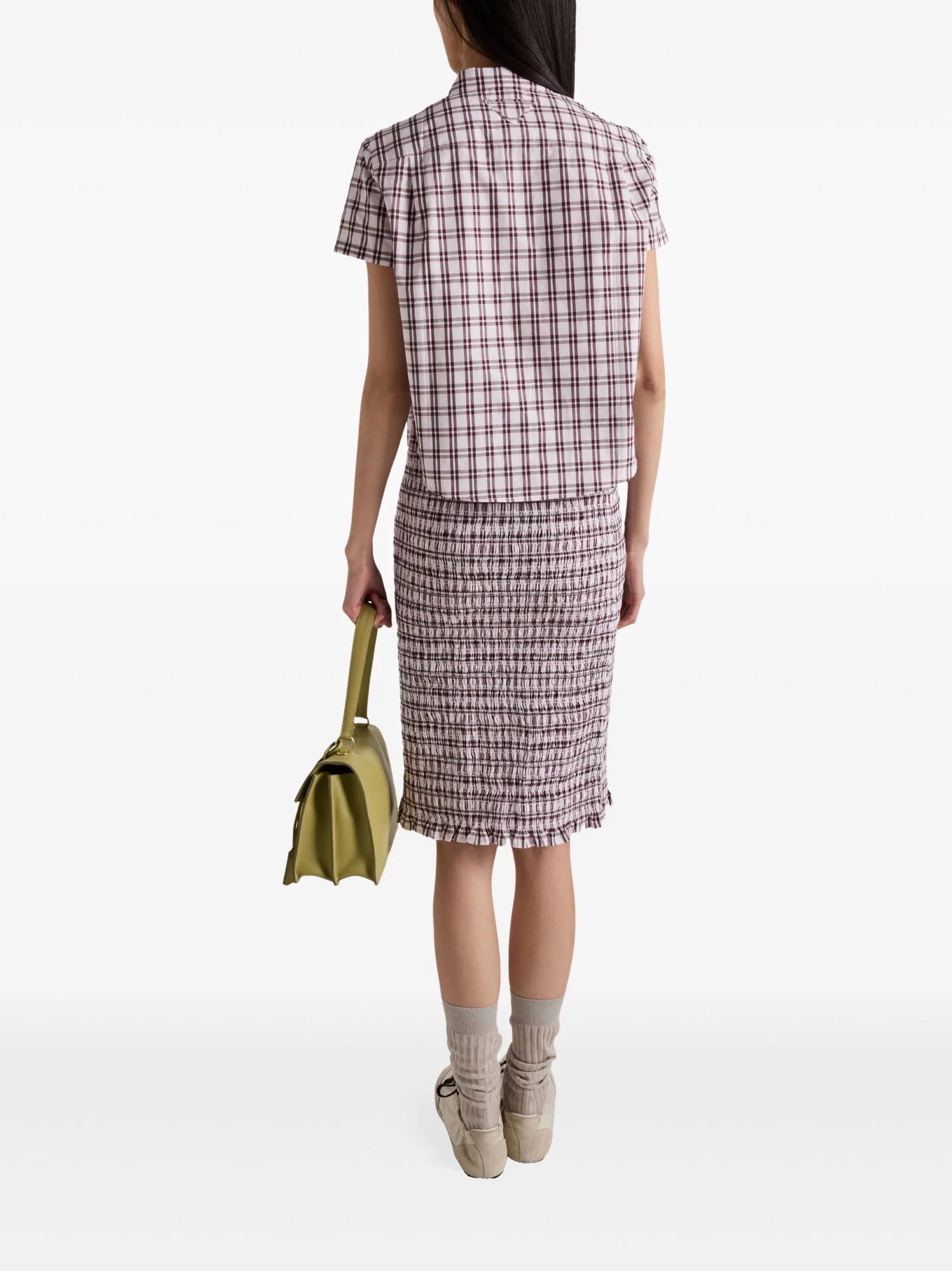 check-print cotton shirt