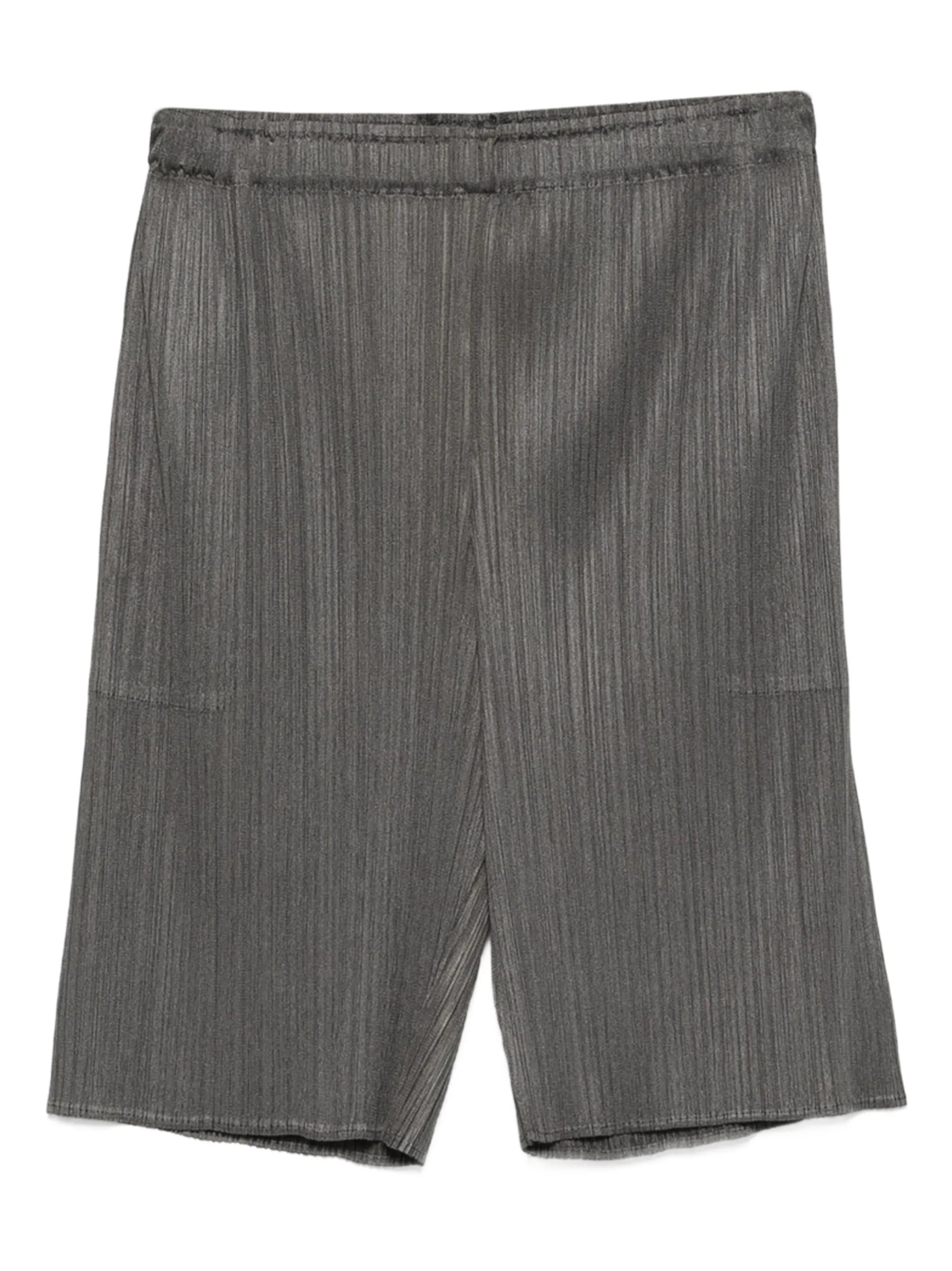 elasticated-waist pleated shorts