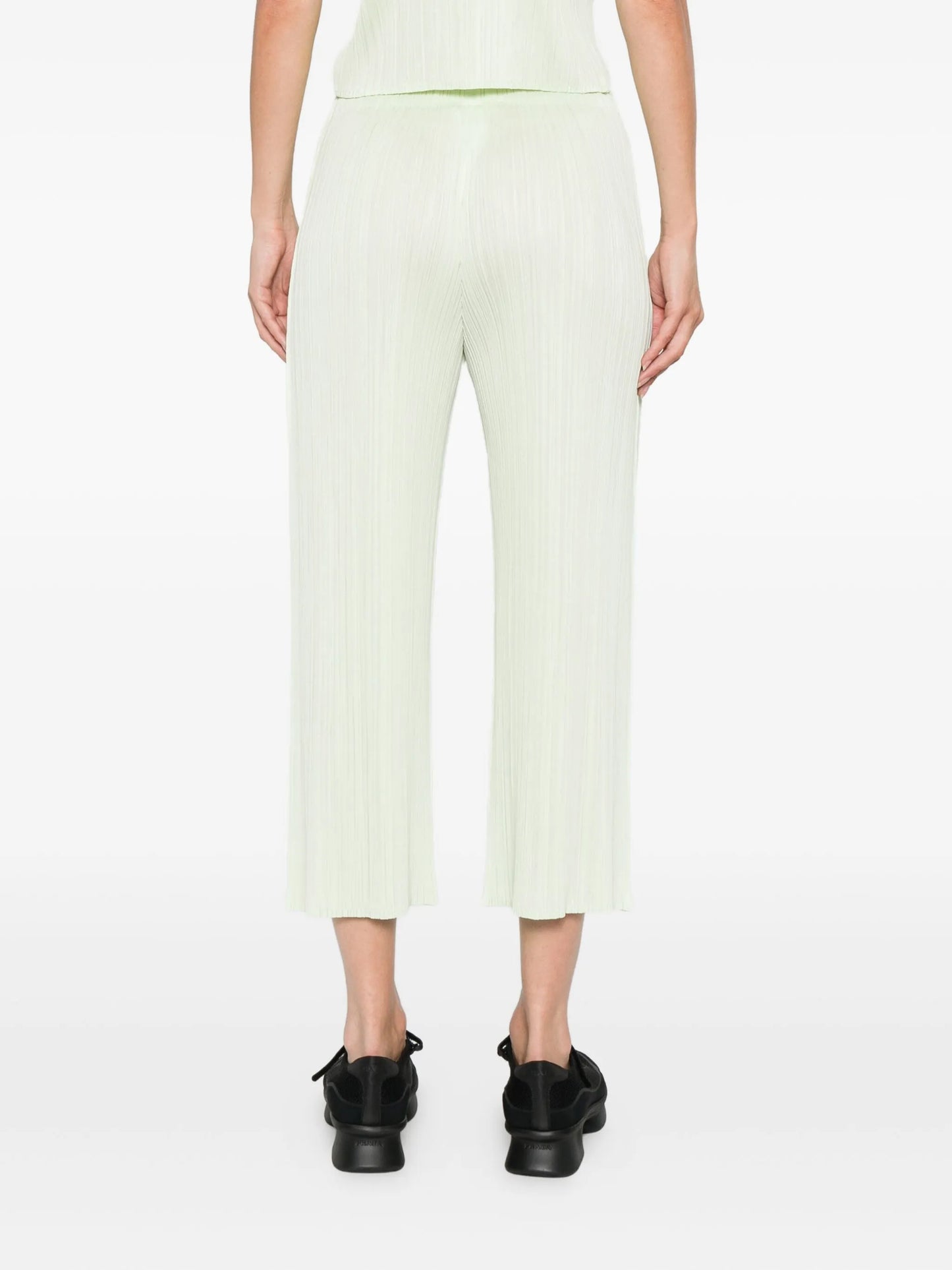 pleated cropped trousers