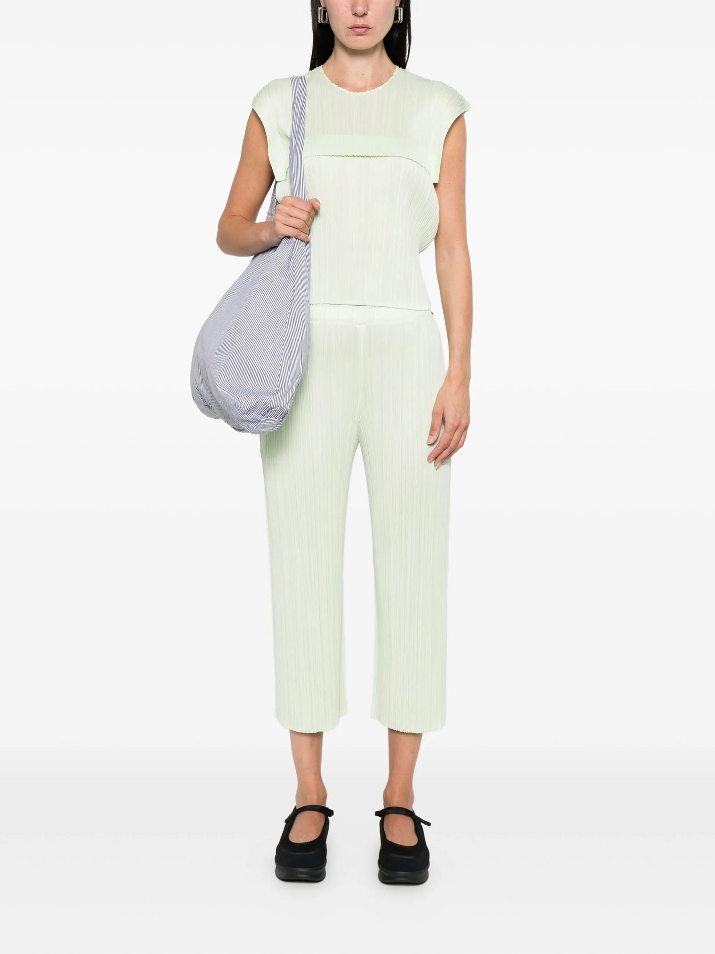 pleated cropped trousers