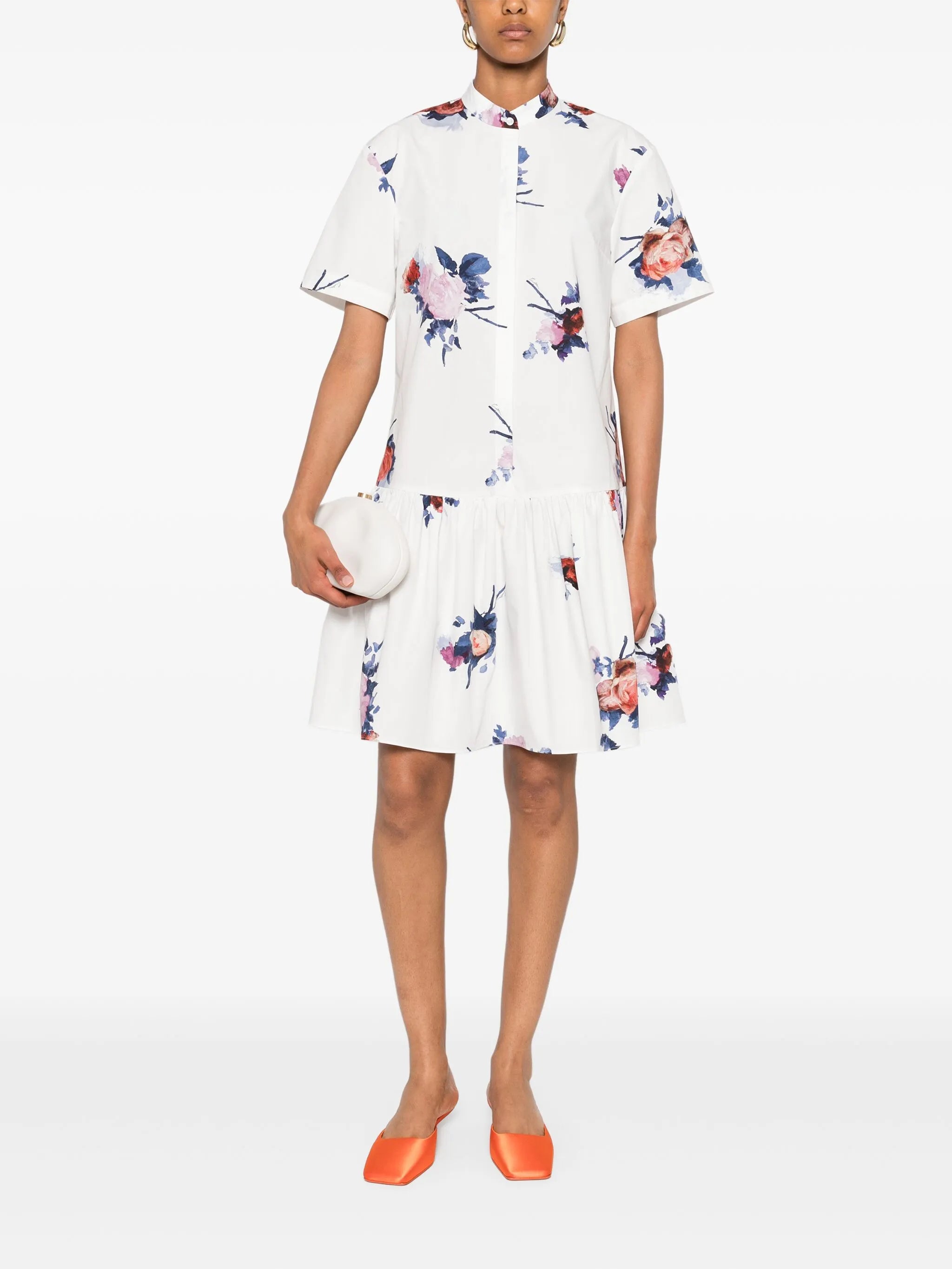 floral-print mini dress