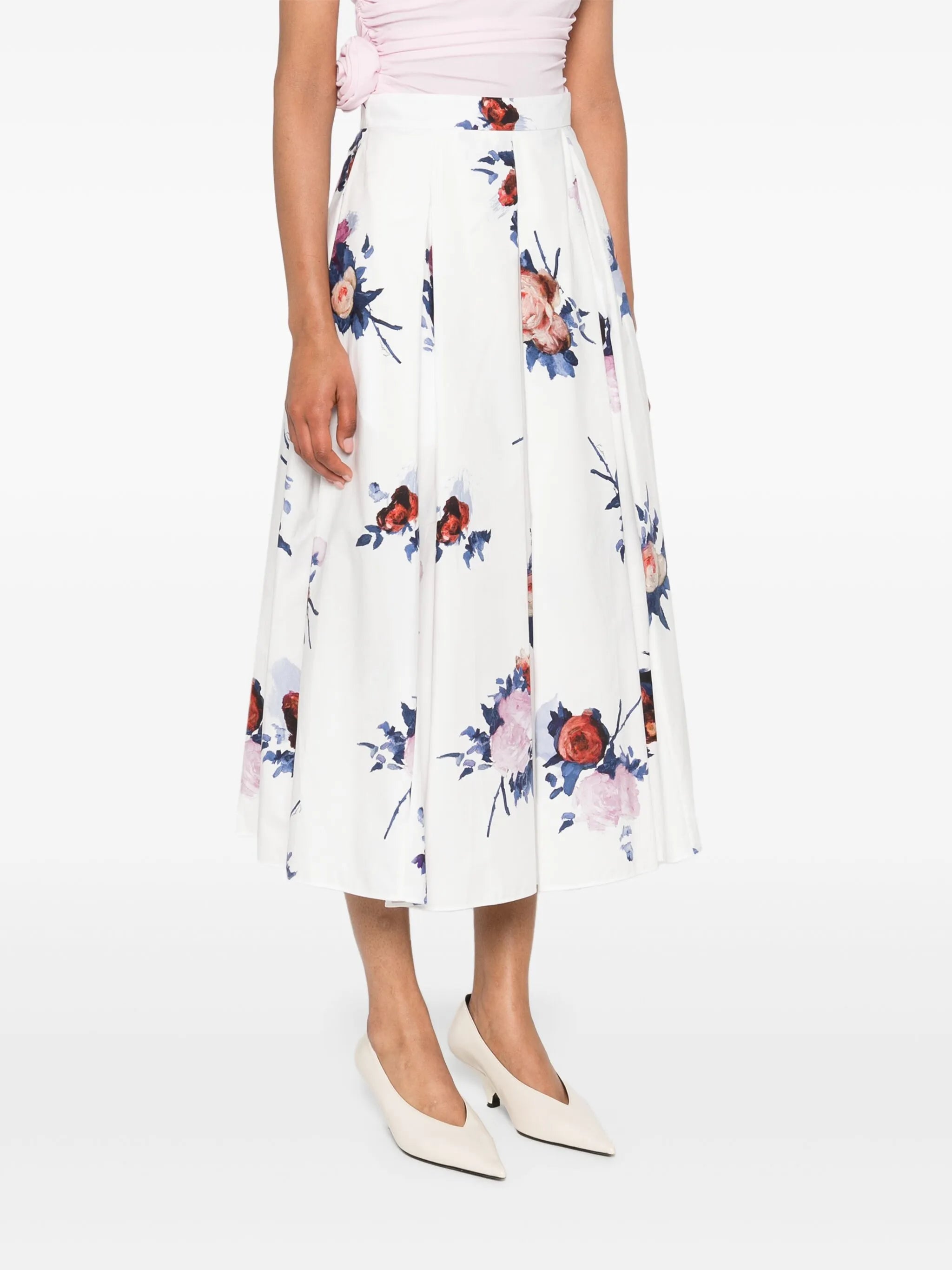 pleated midi skirt