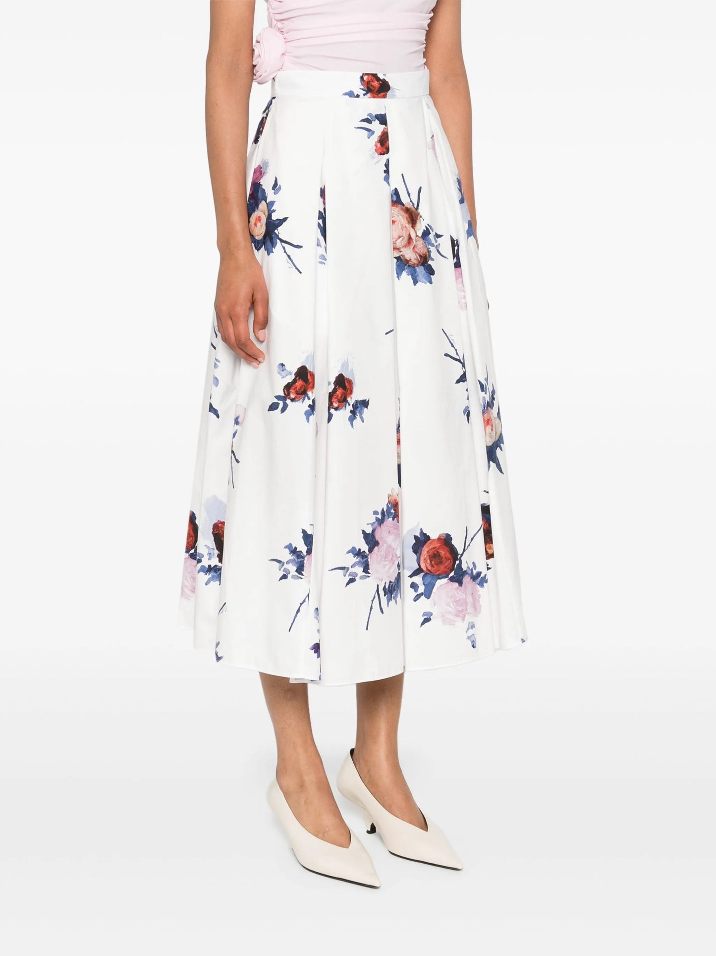 pleated midi skirt