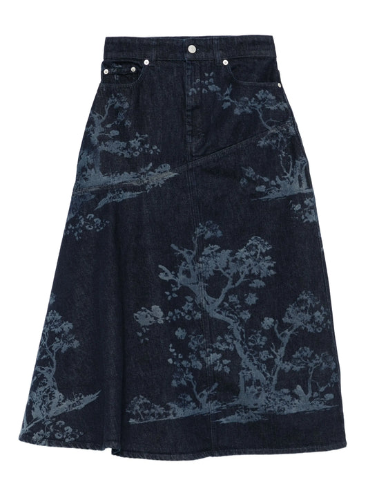 denim midi skirt