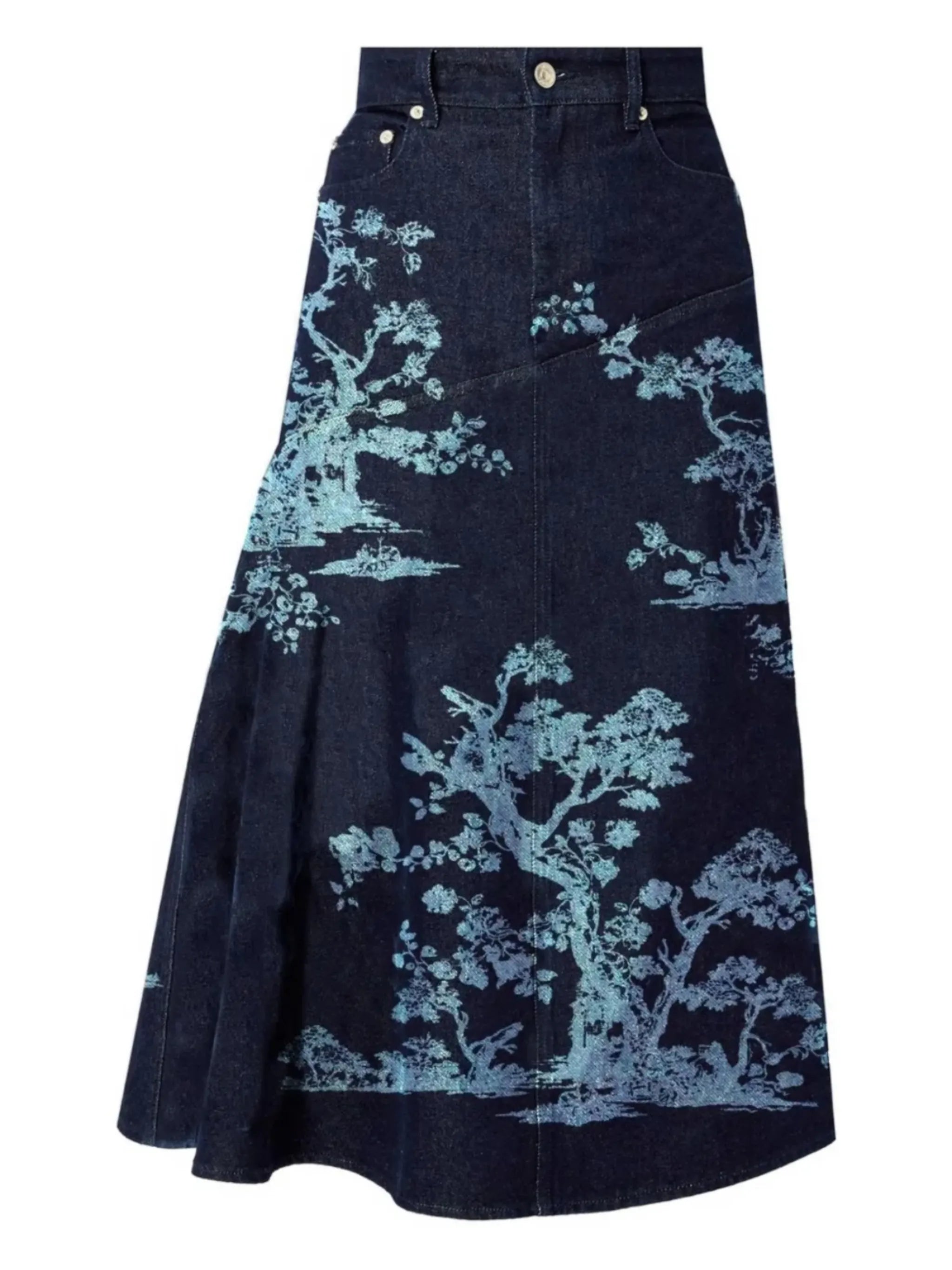 denim midi skirt