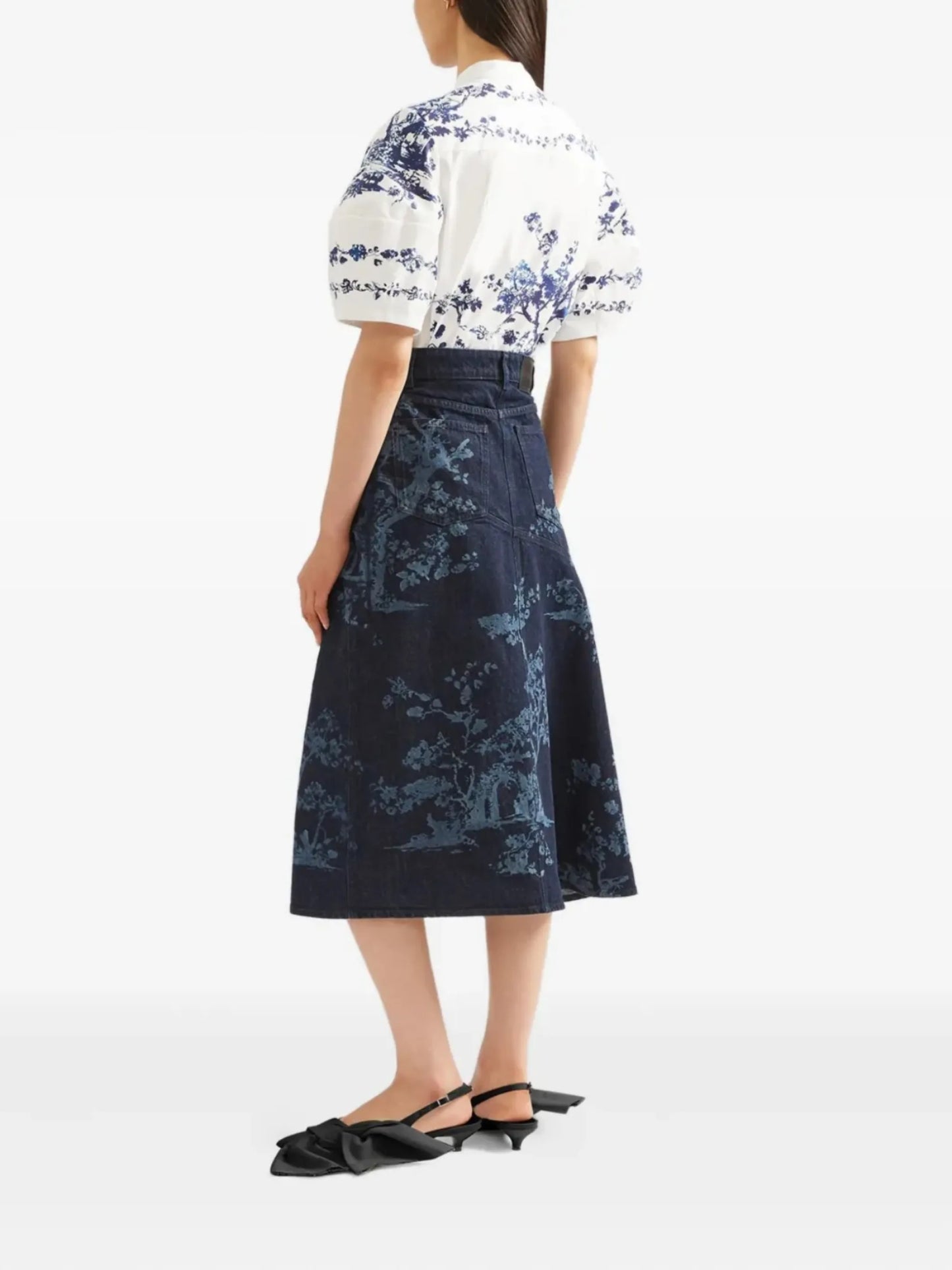 denim midi skirt