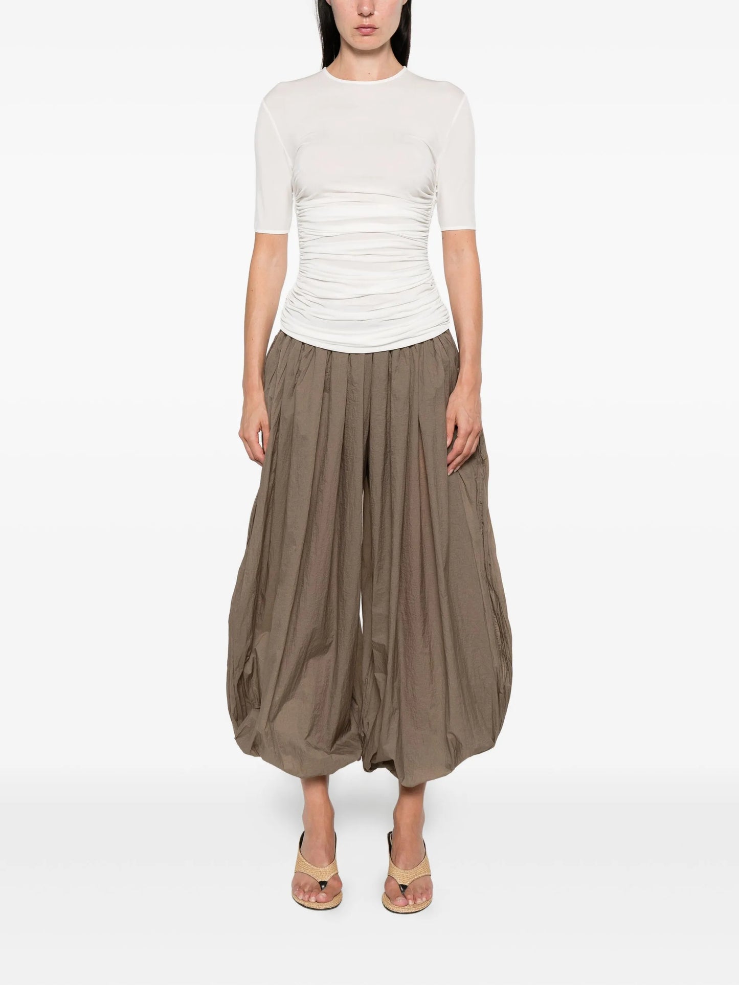 pleat-detail balloon trousers