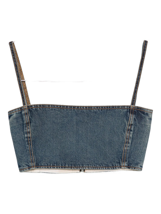 cropped denim top