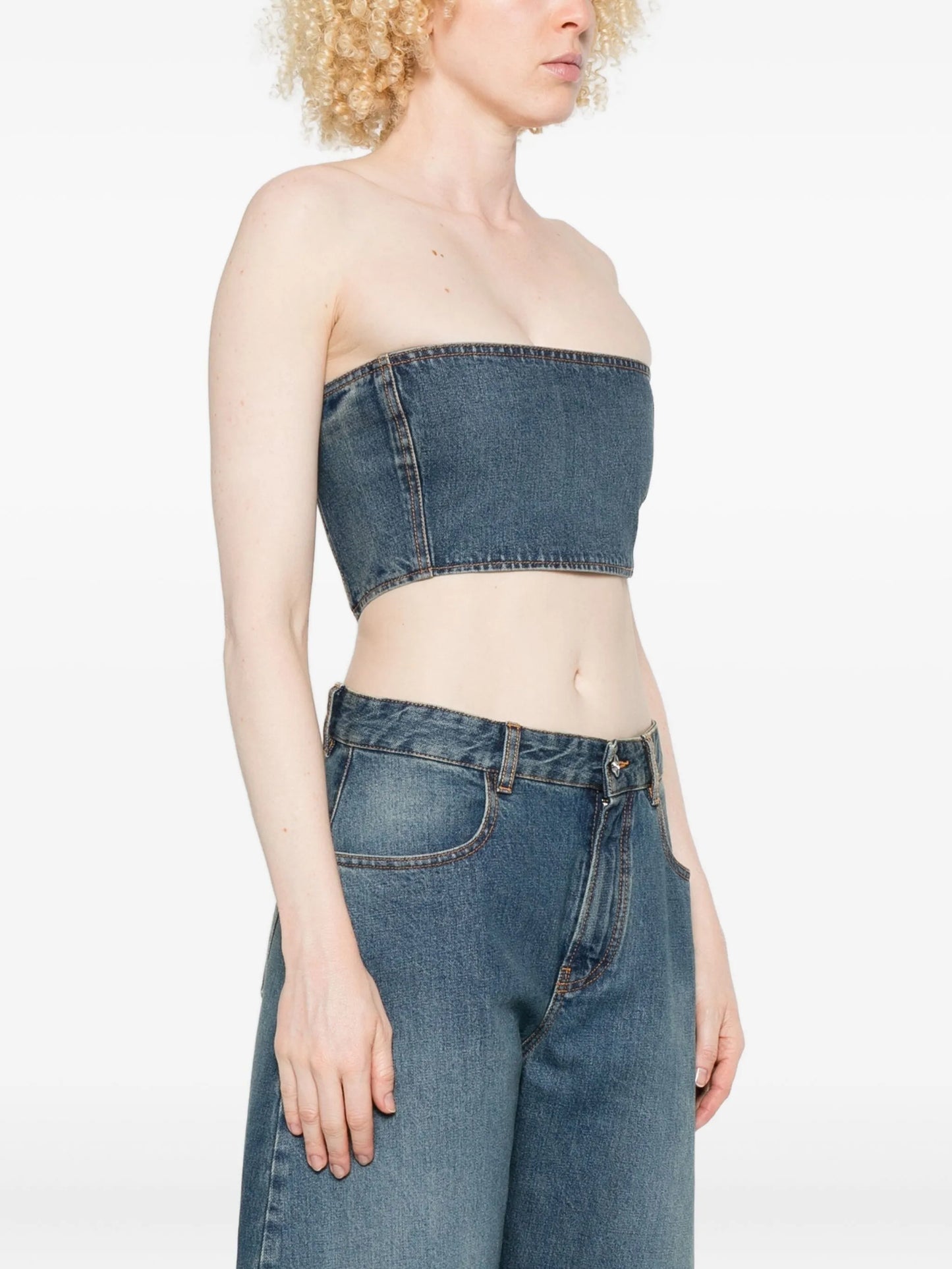 cropped denim top