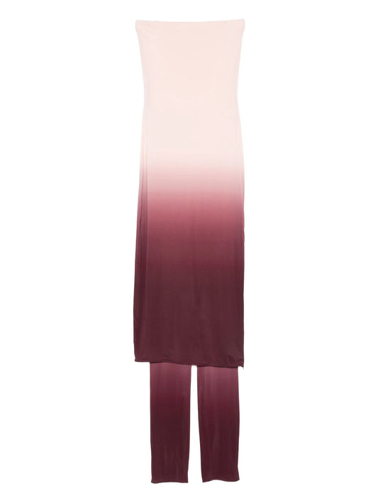 strapless knitted midi dress