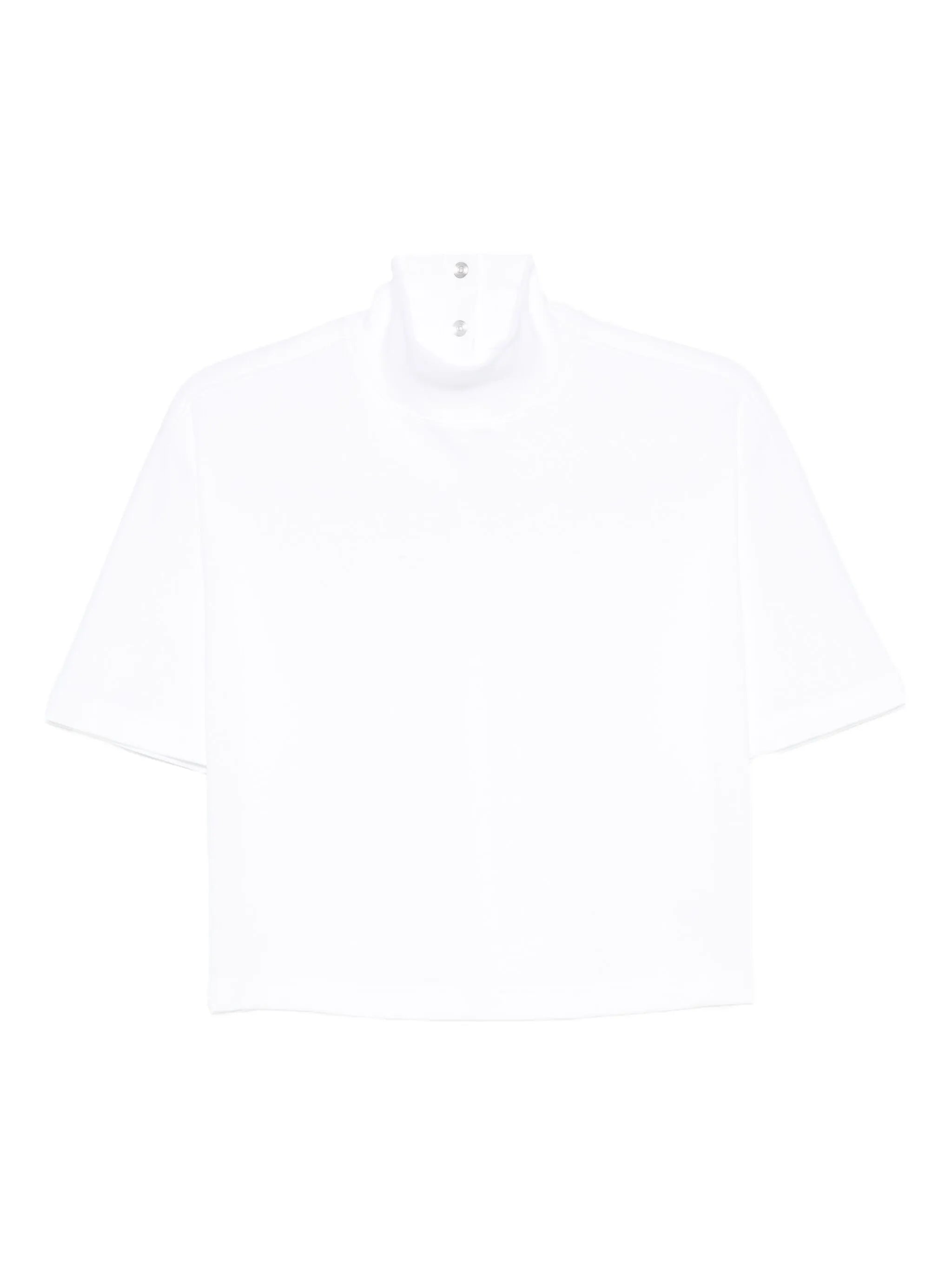 ribbed high-neck cotton T-shirt