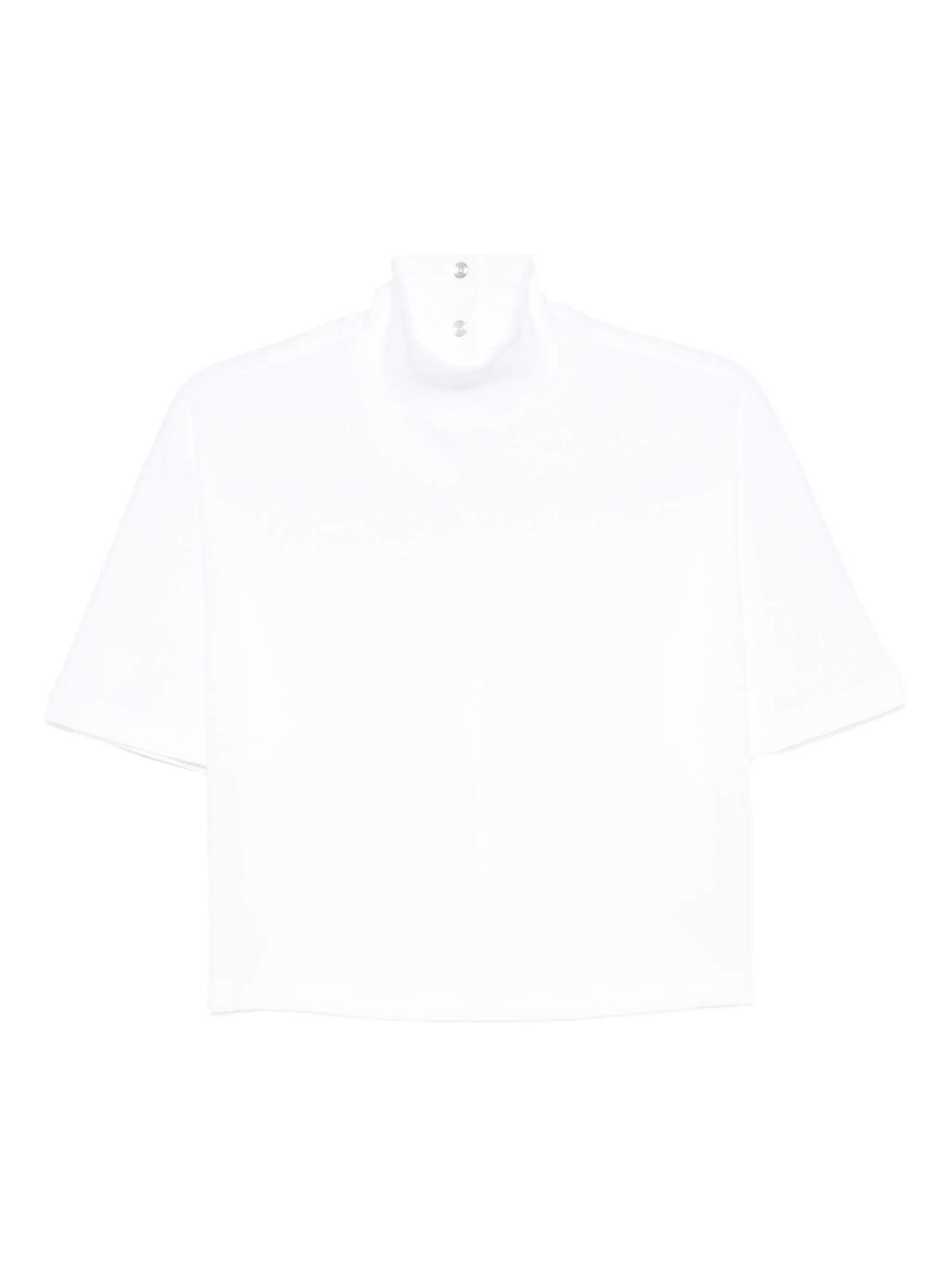 ribbed high-neck cotton T-shirt
