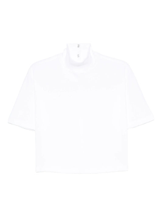 high-neck cropped top
