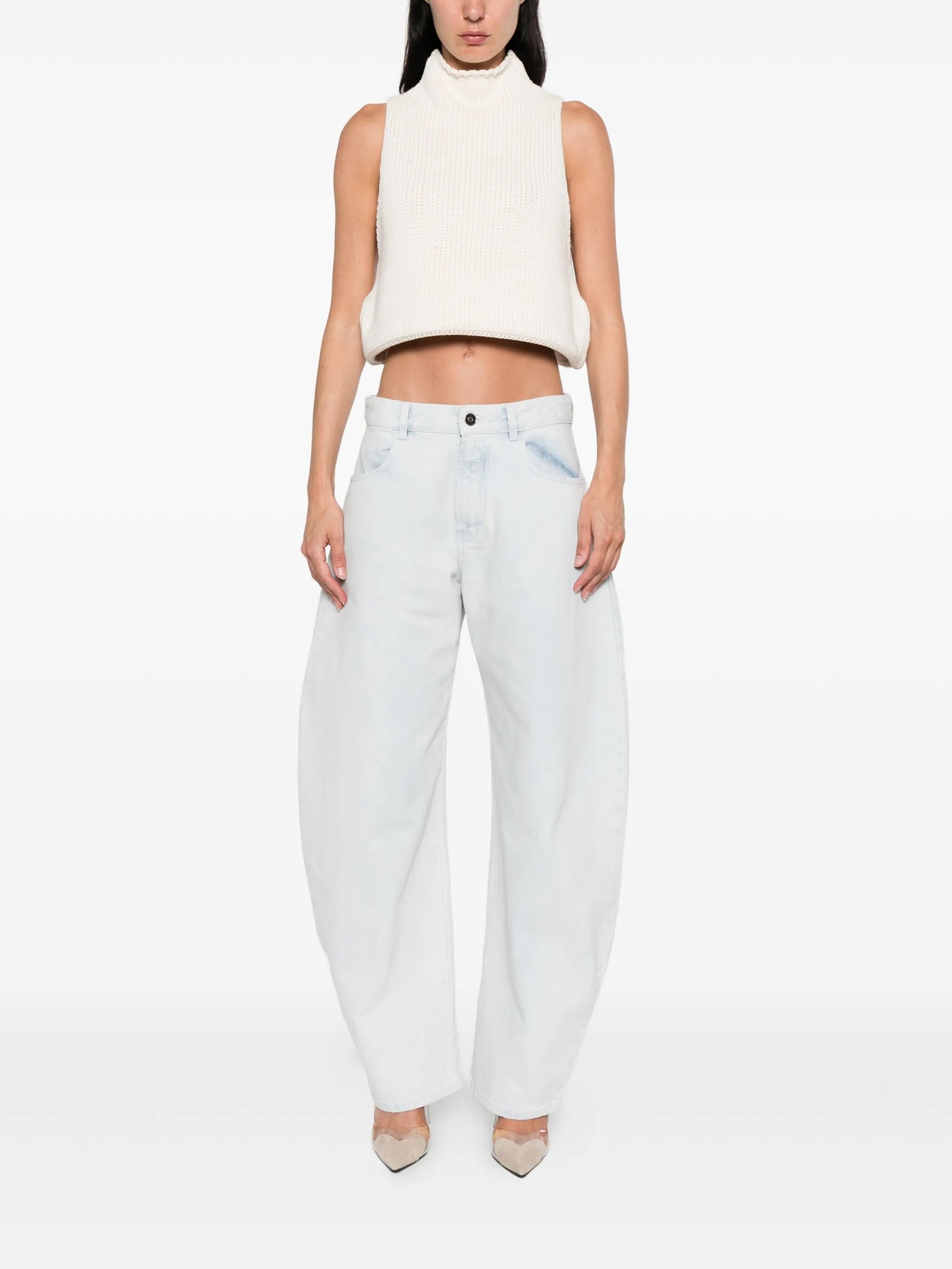 ribbed-knit tank top