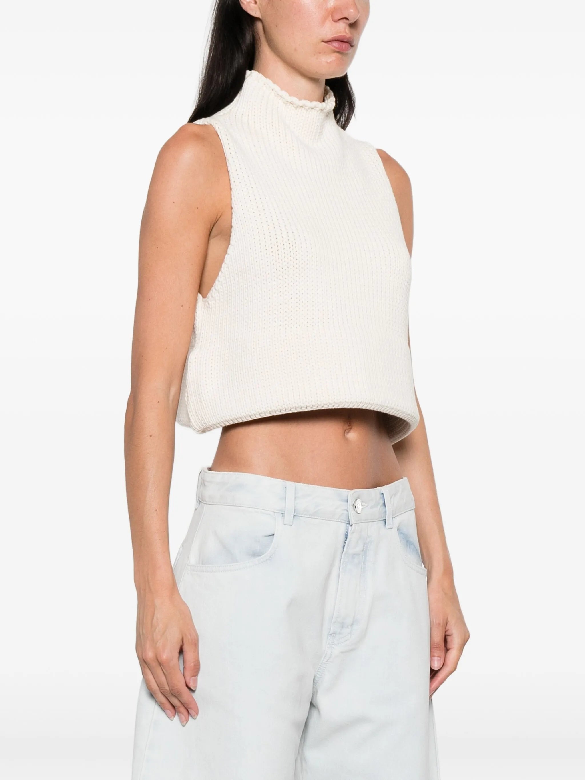 ribbed-knit tank top