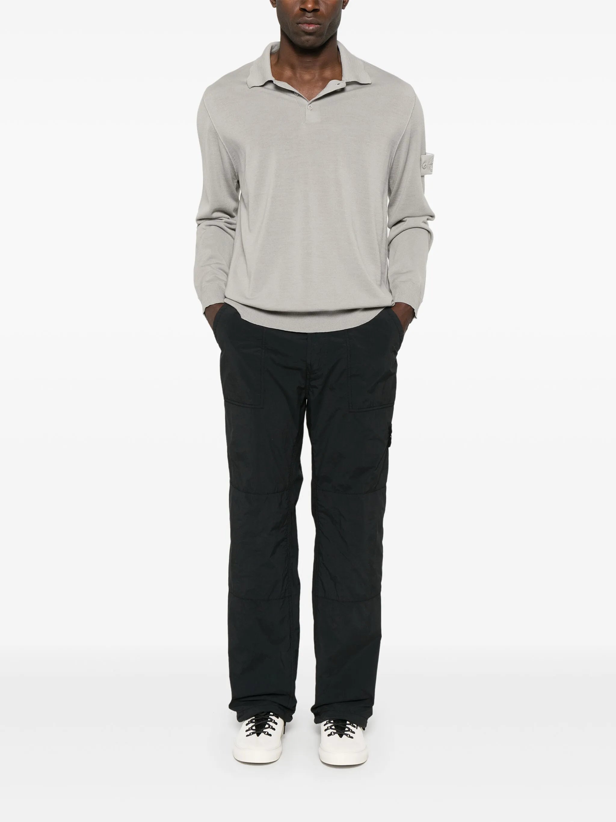Compass-badge polo shirt