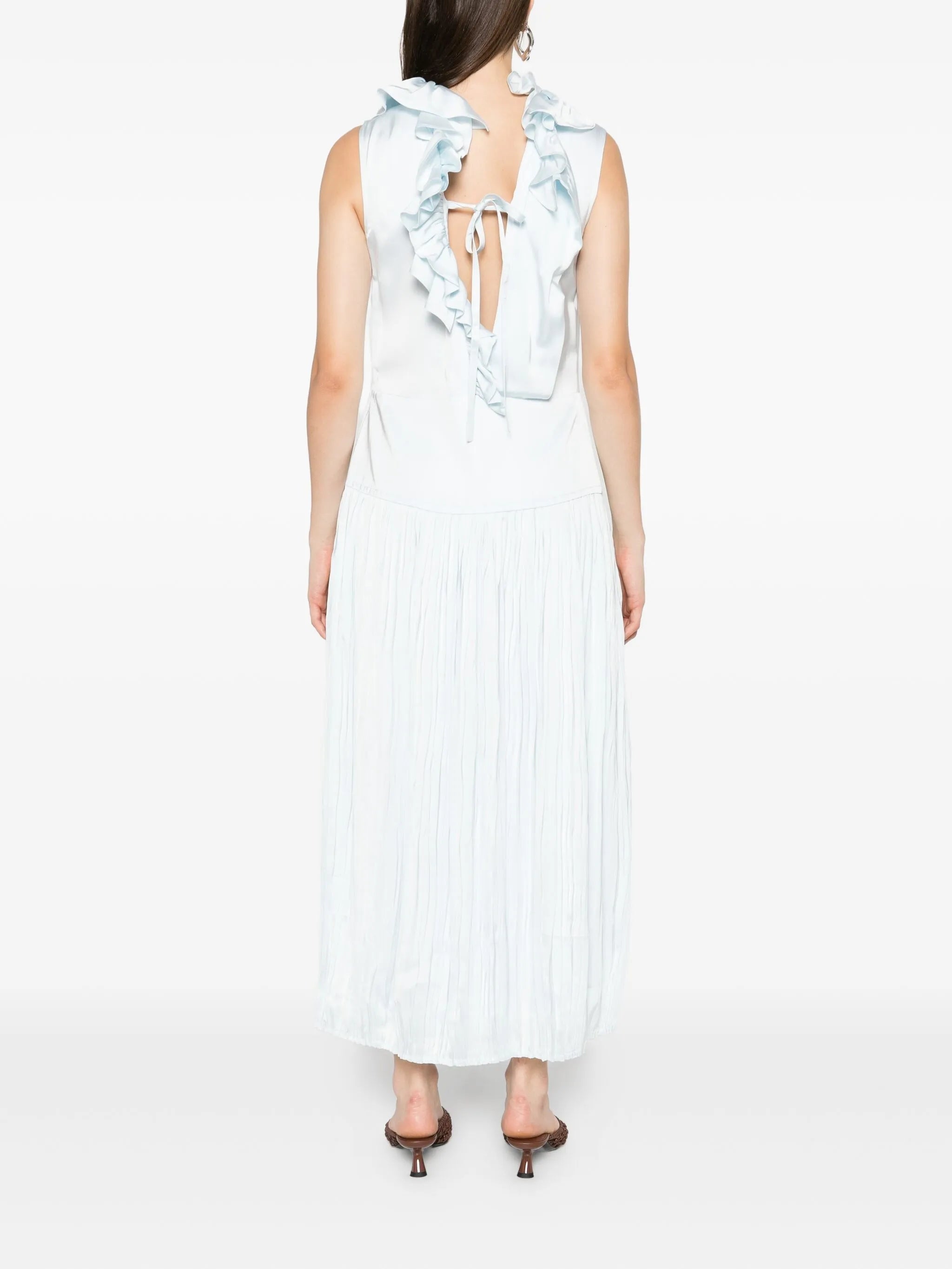 ruffled-neck maxi dress