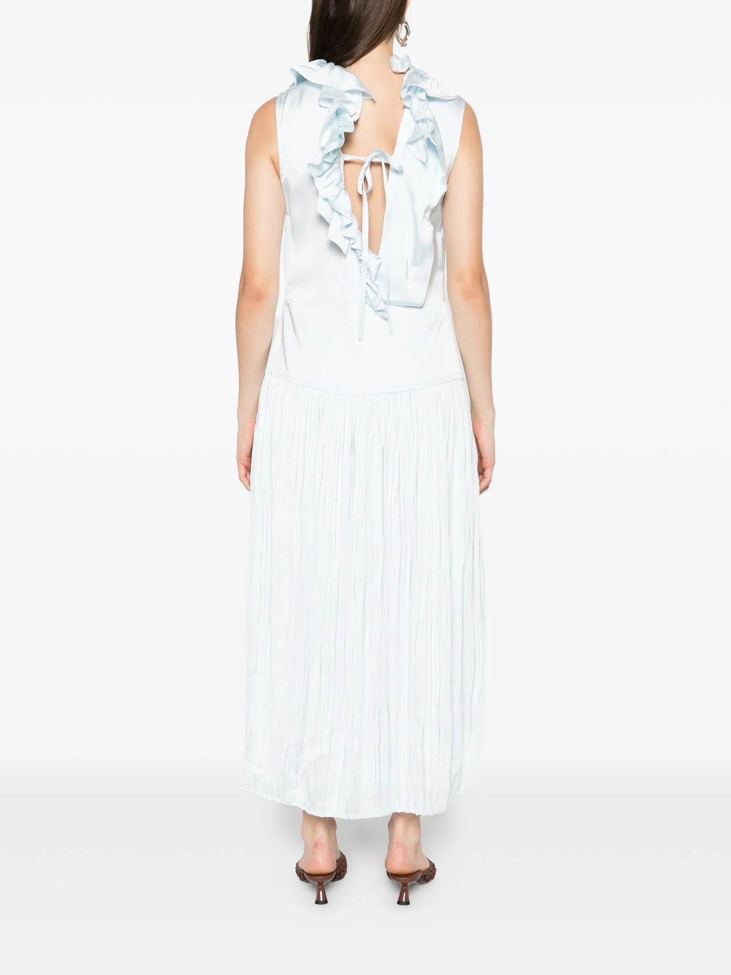 ruffled-neck maxi dress