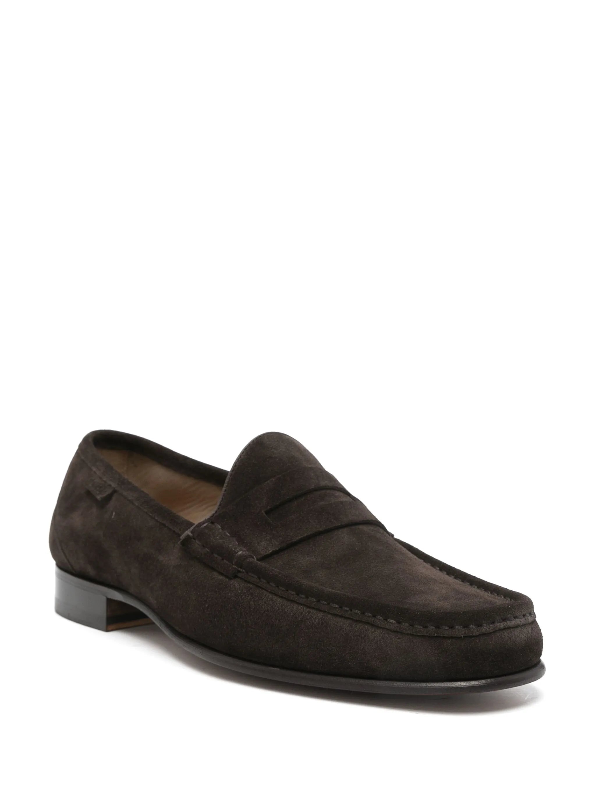 York suede penny loafers