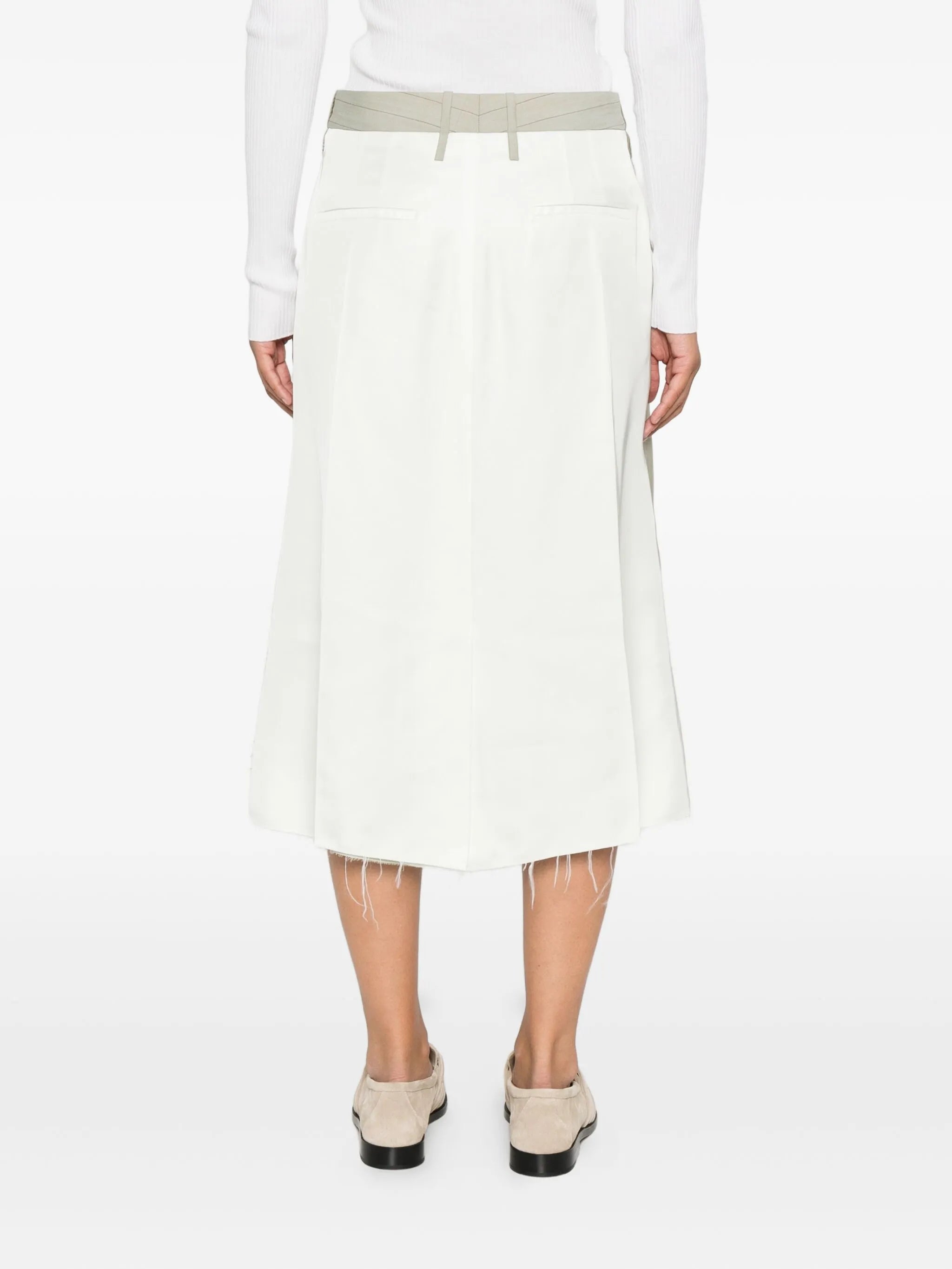 pinstripe frayed skirt
