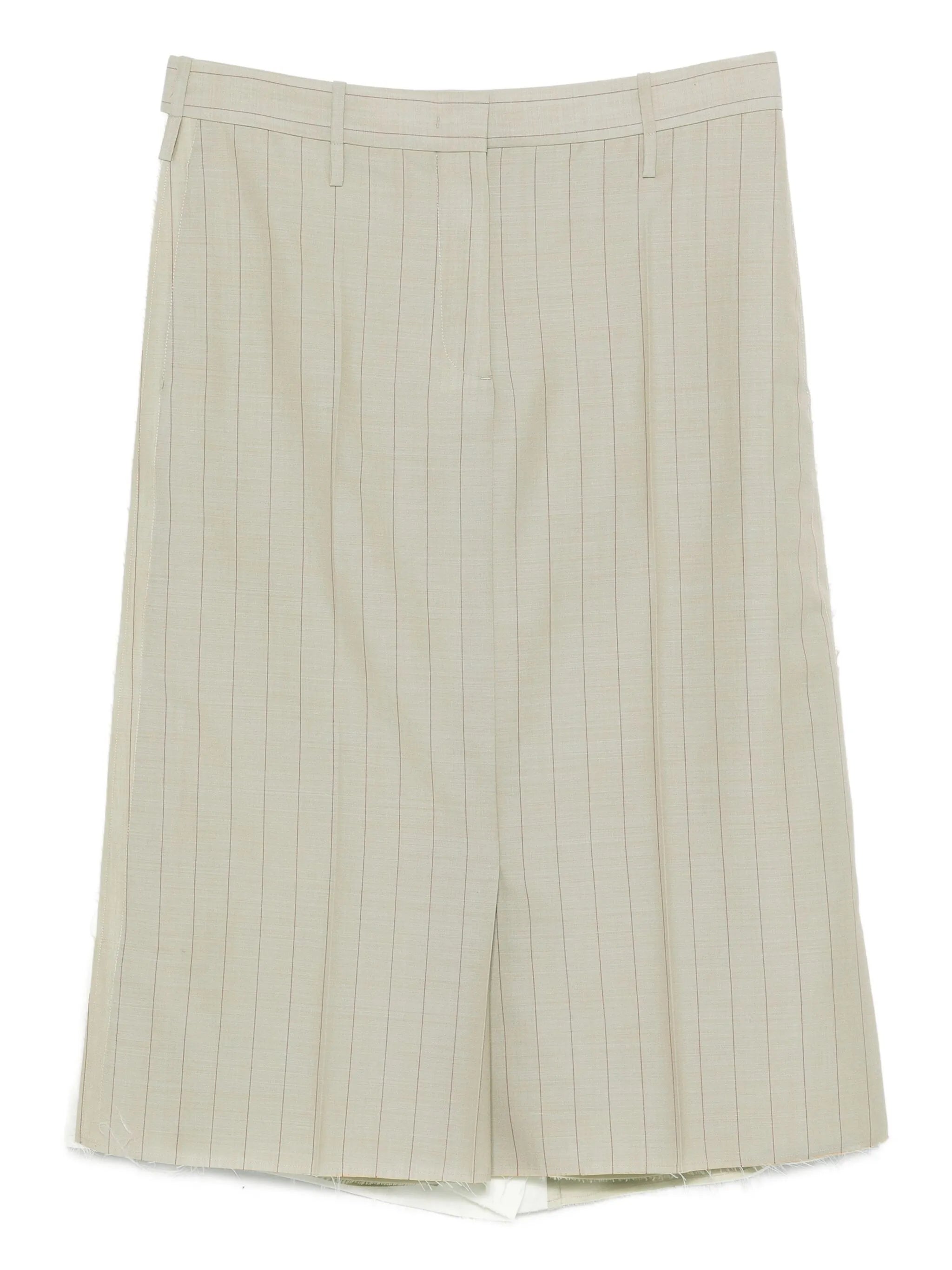 pinstripe frayed skirt