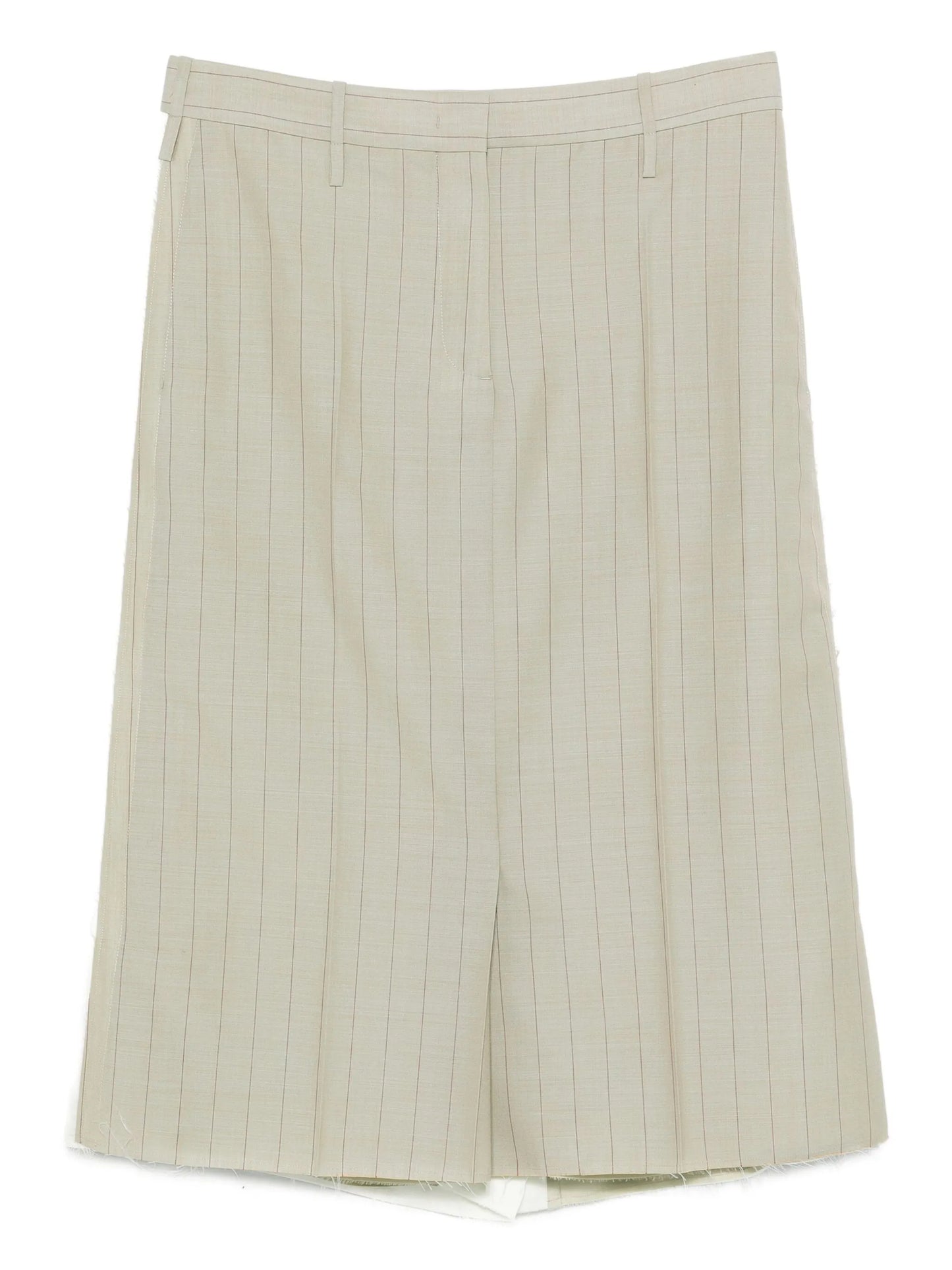 pinstripe frayed skirt