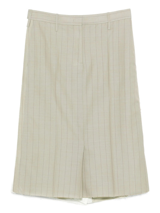 pinstripe frayed skirt