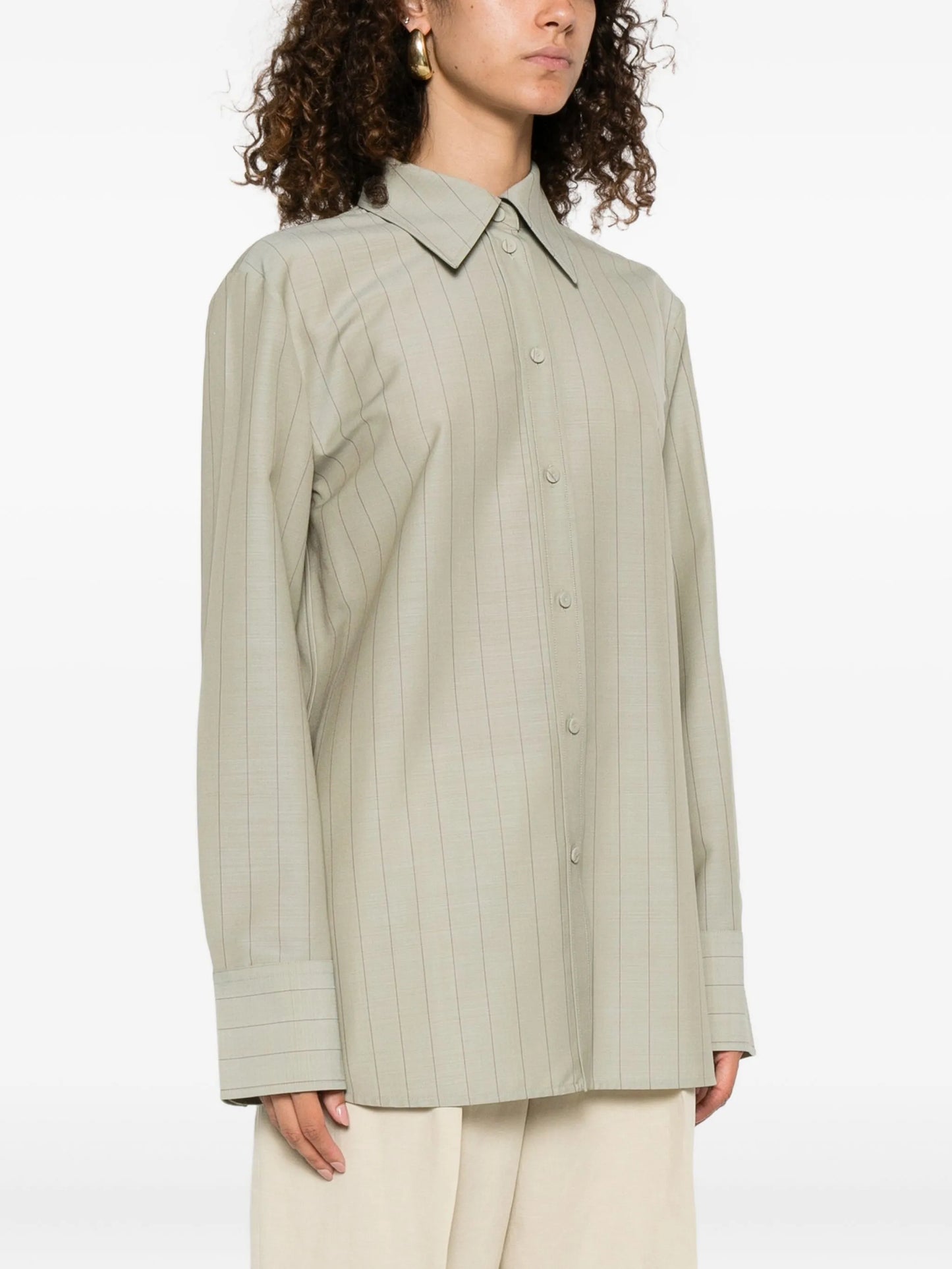 pinstriped shirt
