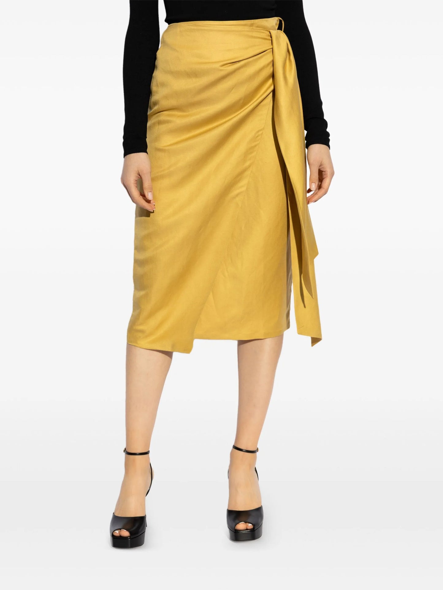 draped midi skirt