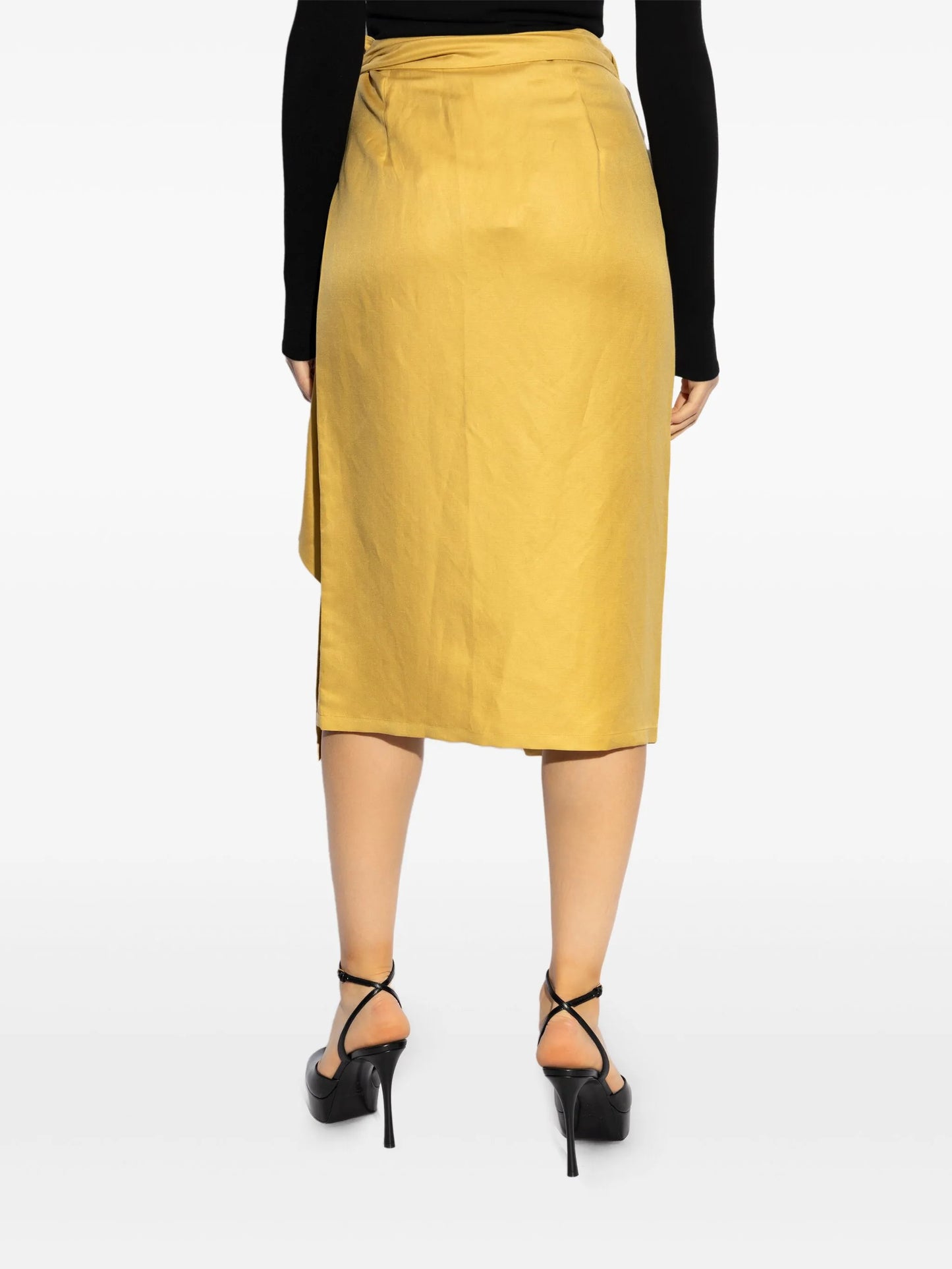 draped midi skirt