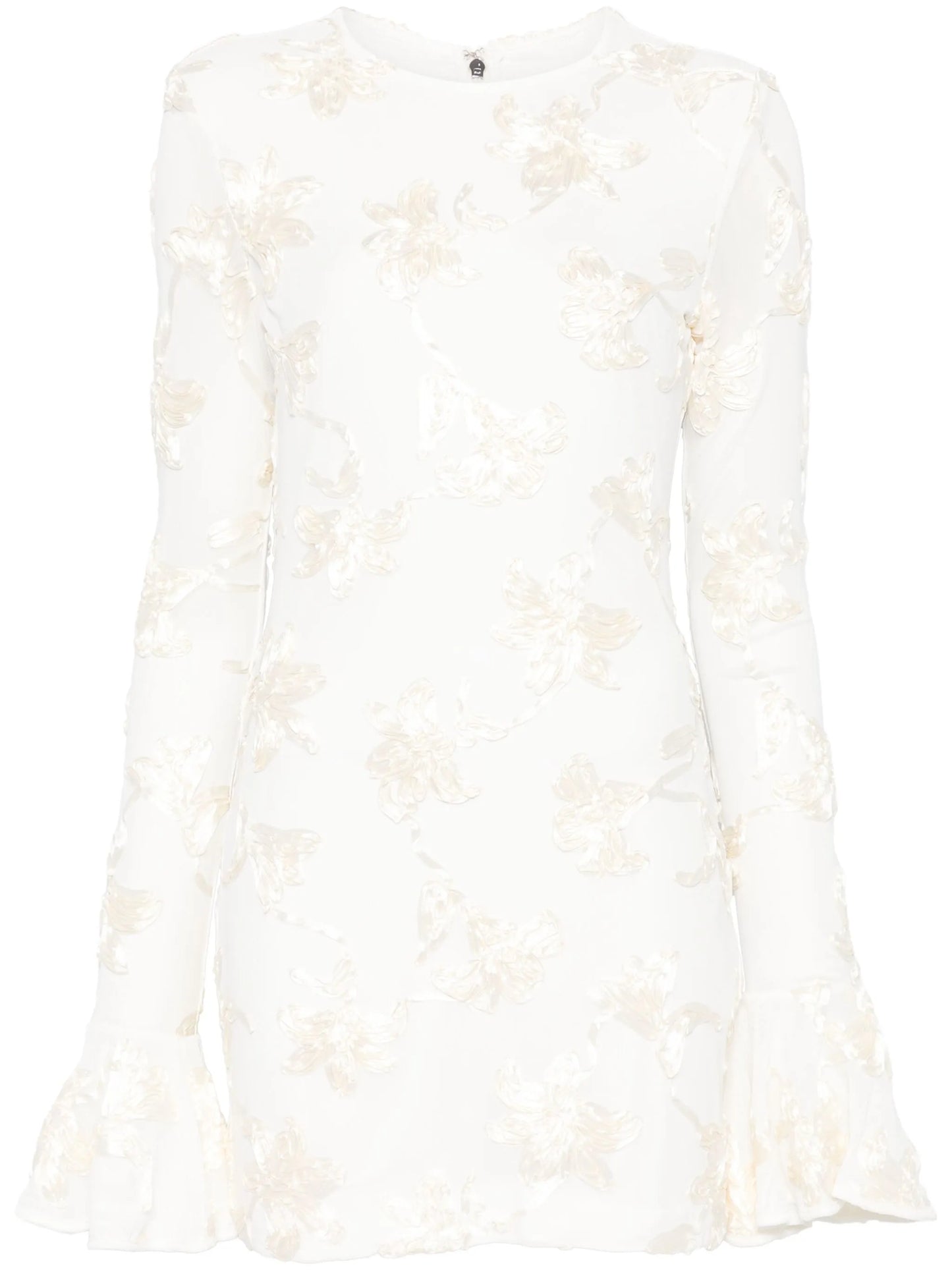 flower-mesh mini dress
