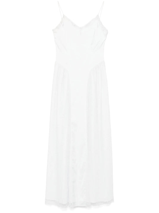 satin lace maxi dress
