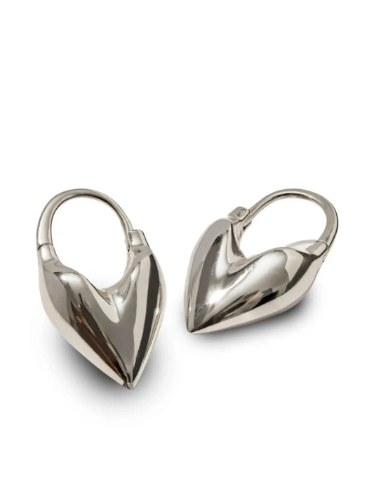 heart-motif hoop earrings