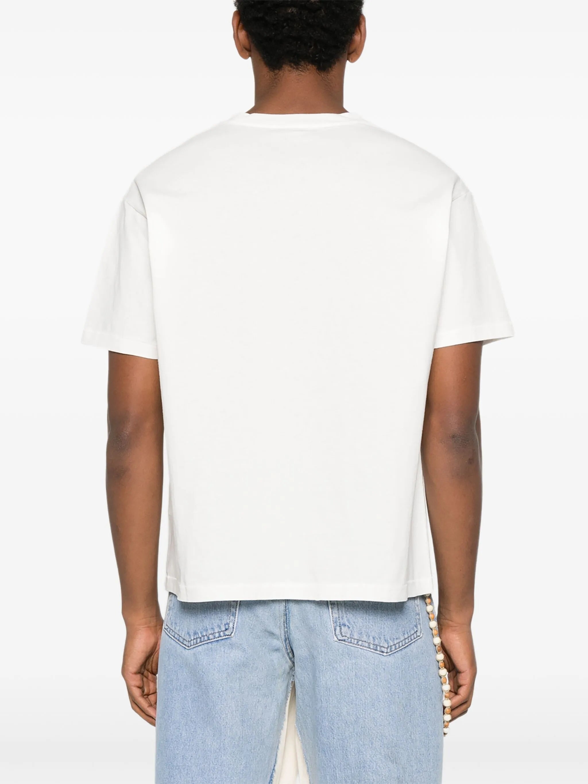 abstract-print pocket T-shirt