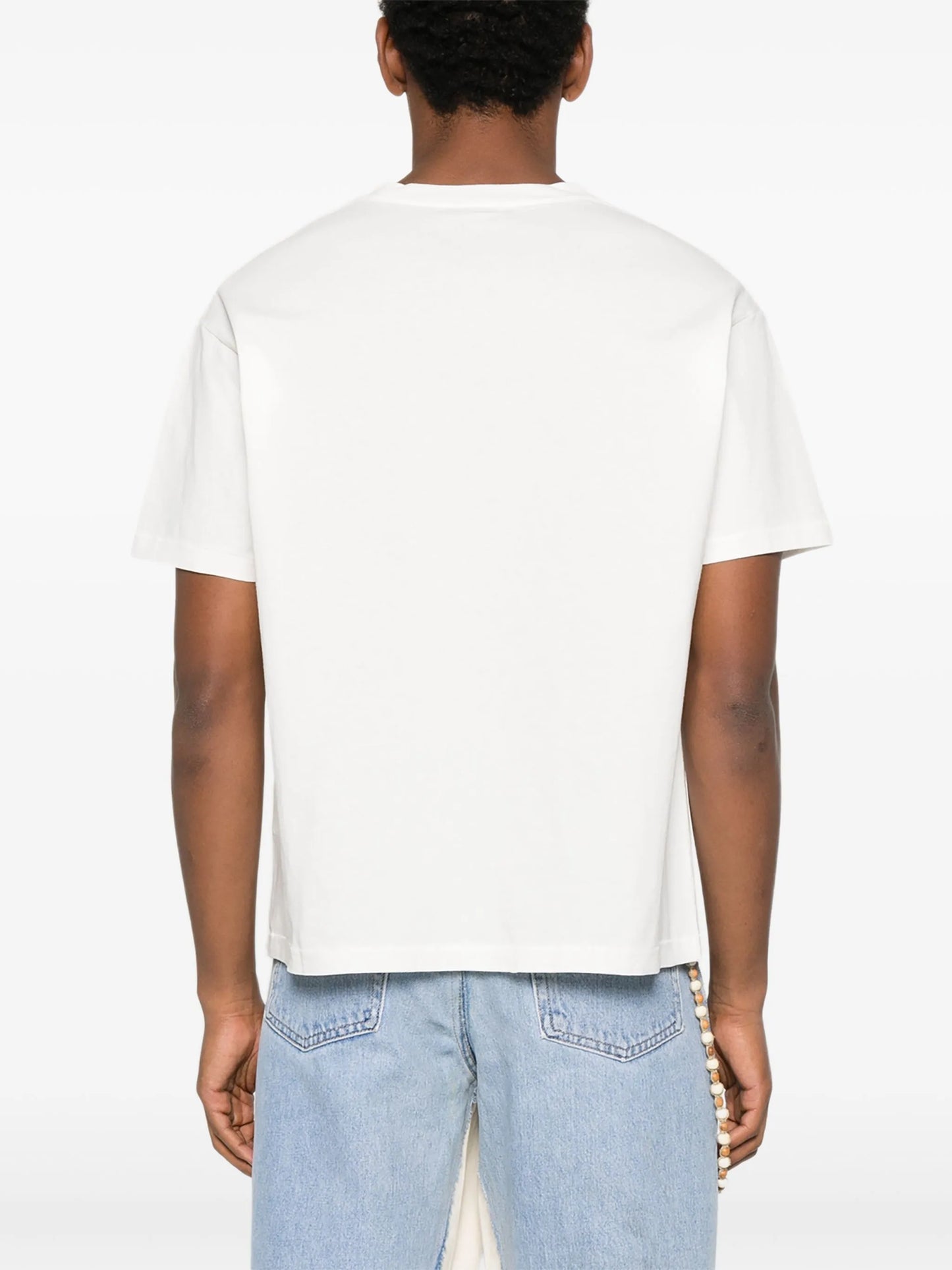 abstract-print pocket T-shirt