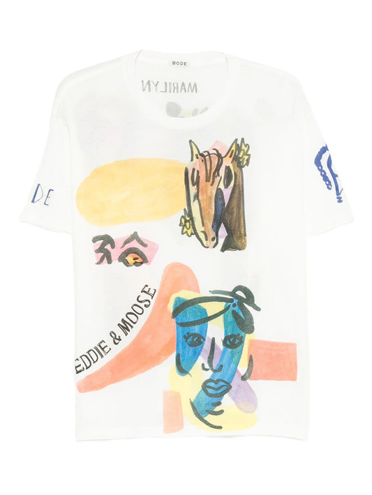 horse-print collage T-shirt
