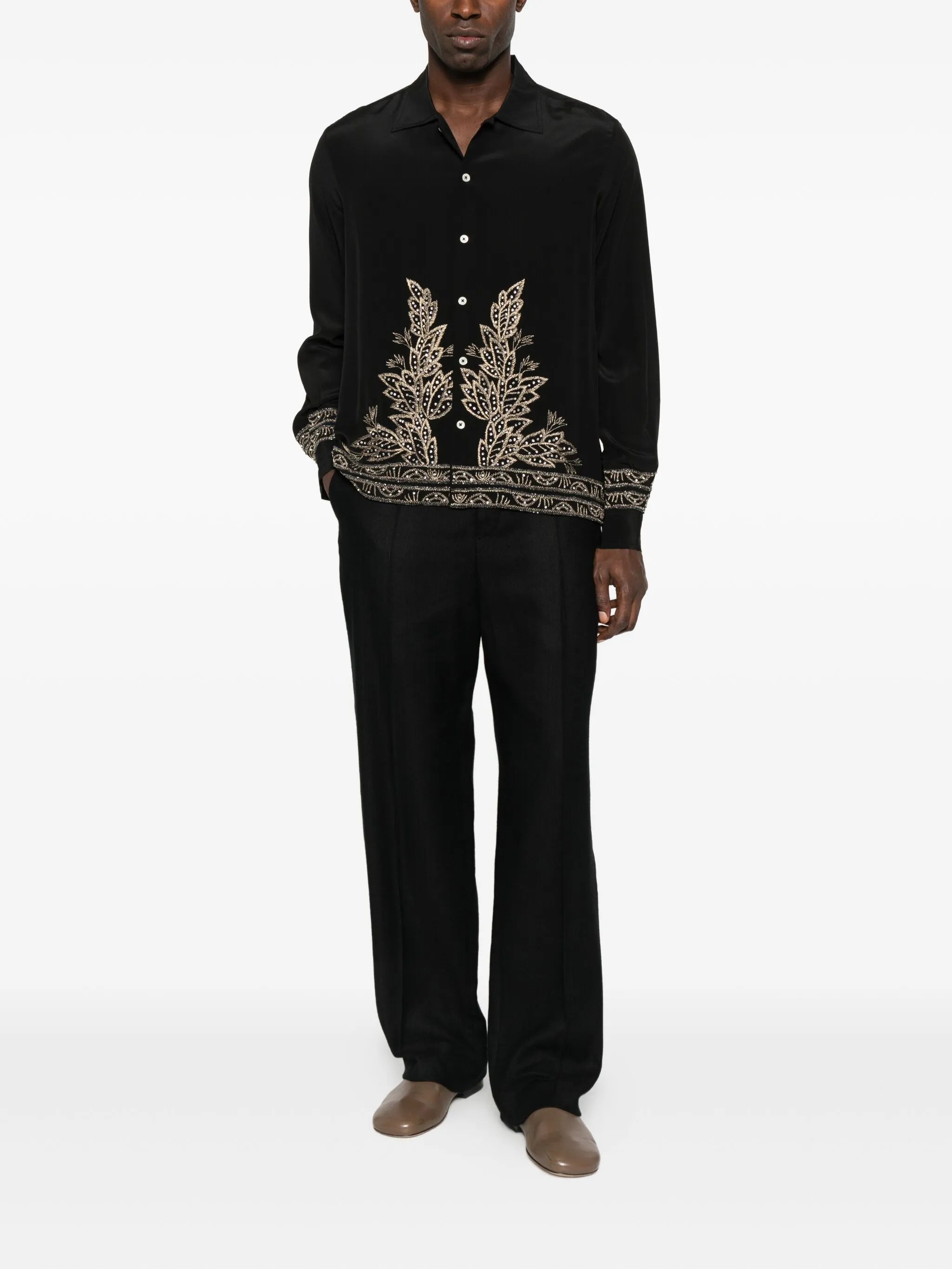 beaded-embellishment shirt