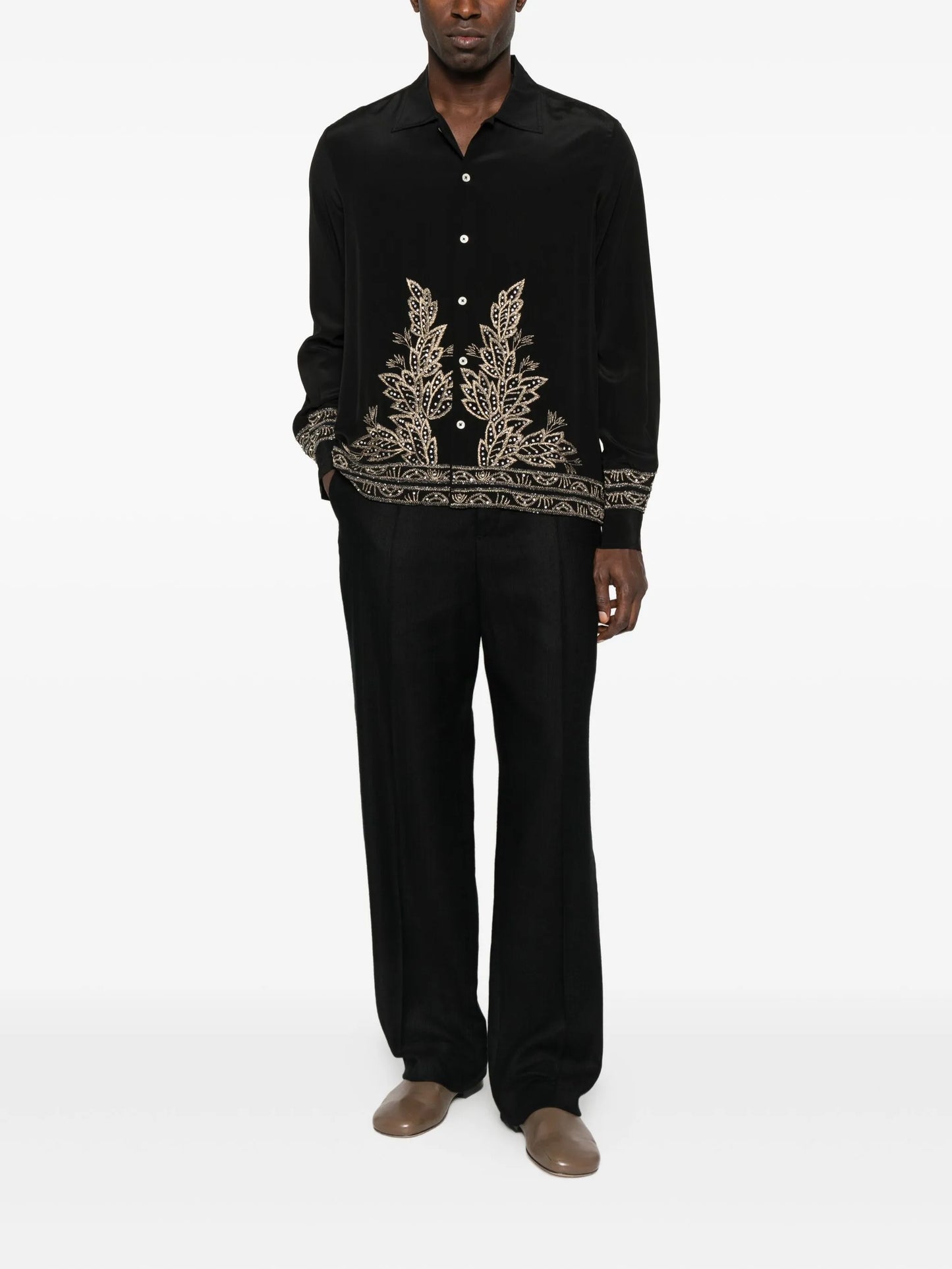 beaded-embellishment shirt