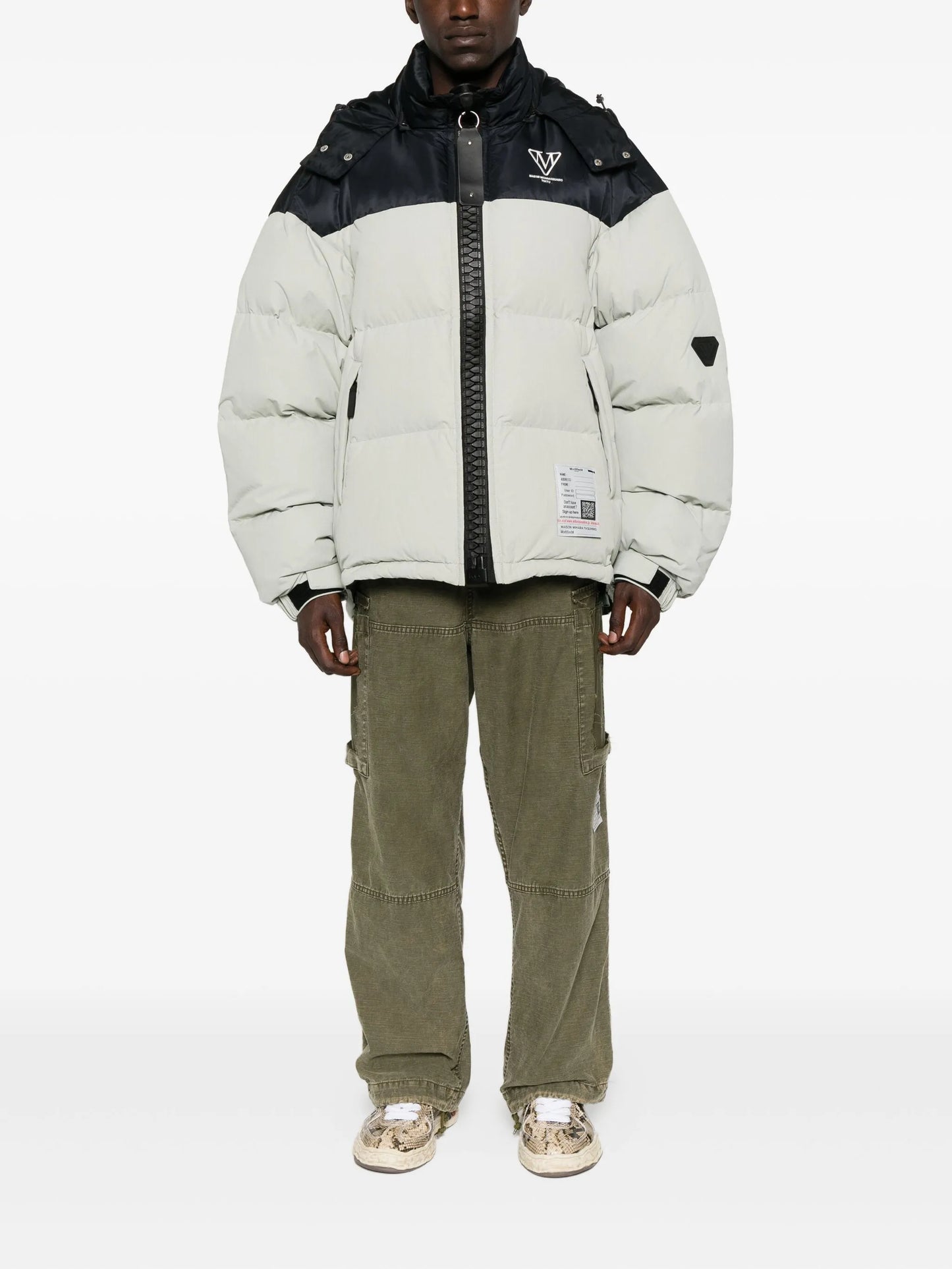 colour-blocked padded coat