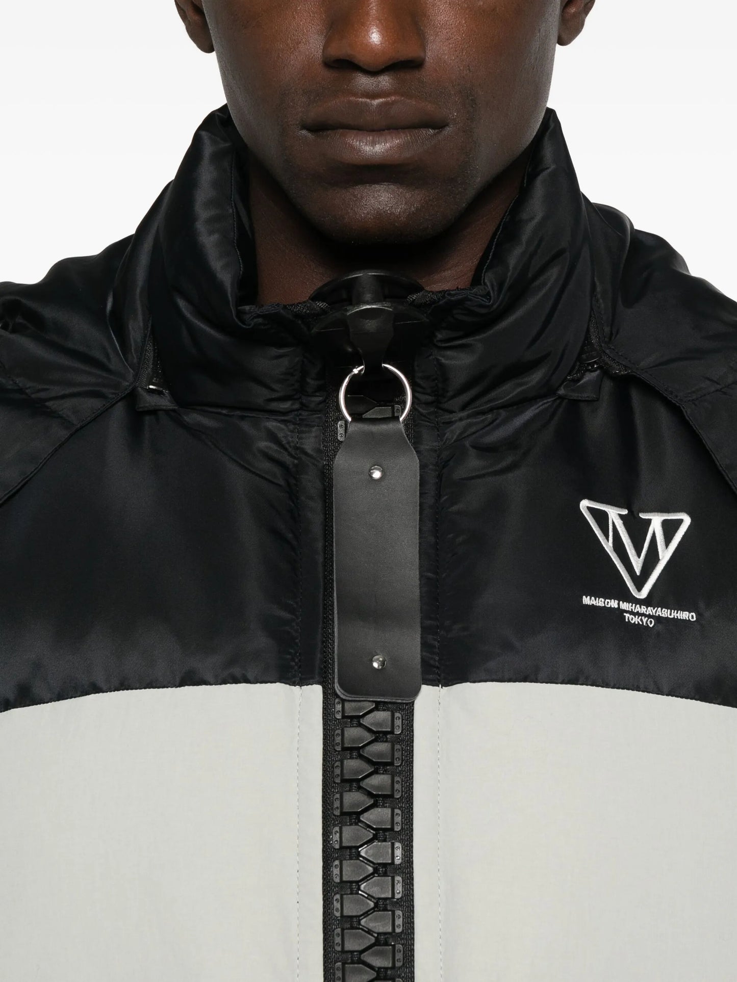colour-blocked padded coat