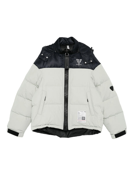 colour-blocked padded coat