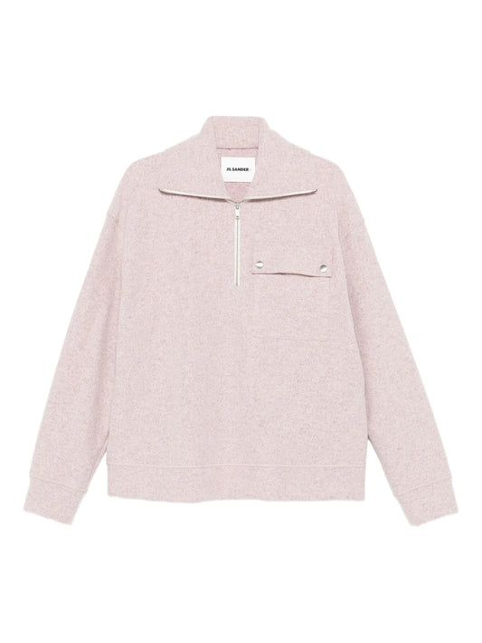 high-neck sweatshirt
