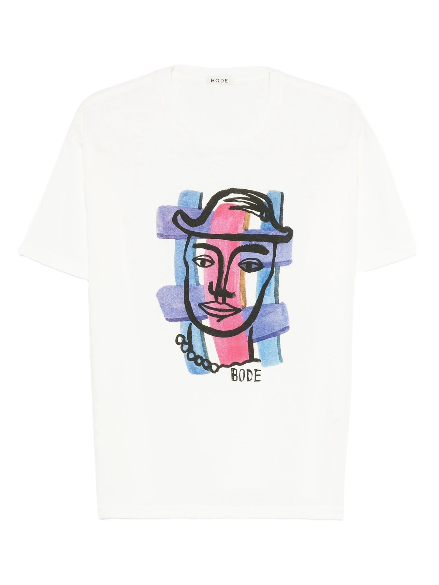 hat-print T-shirt