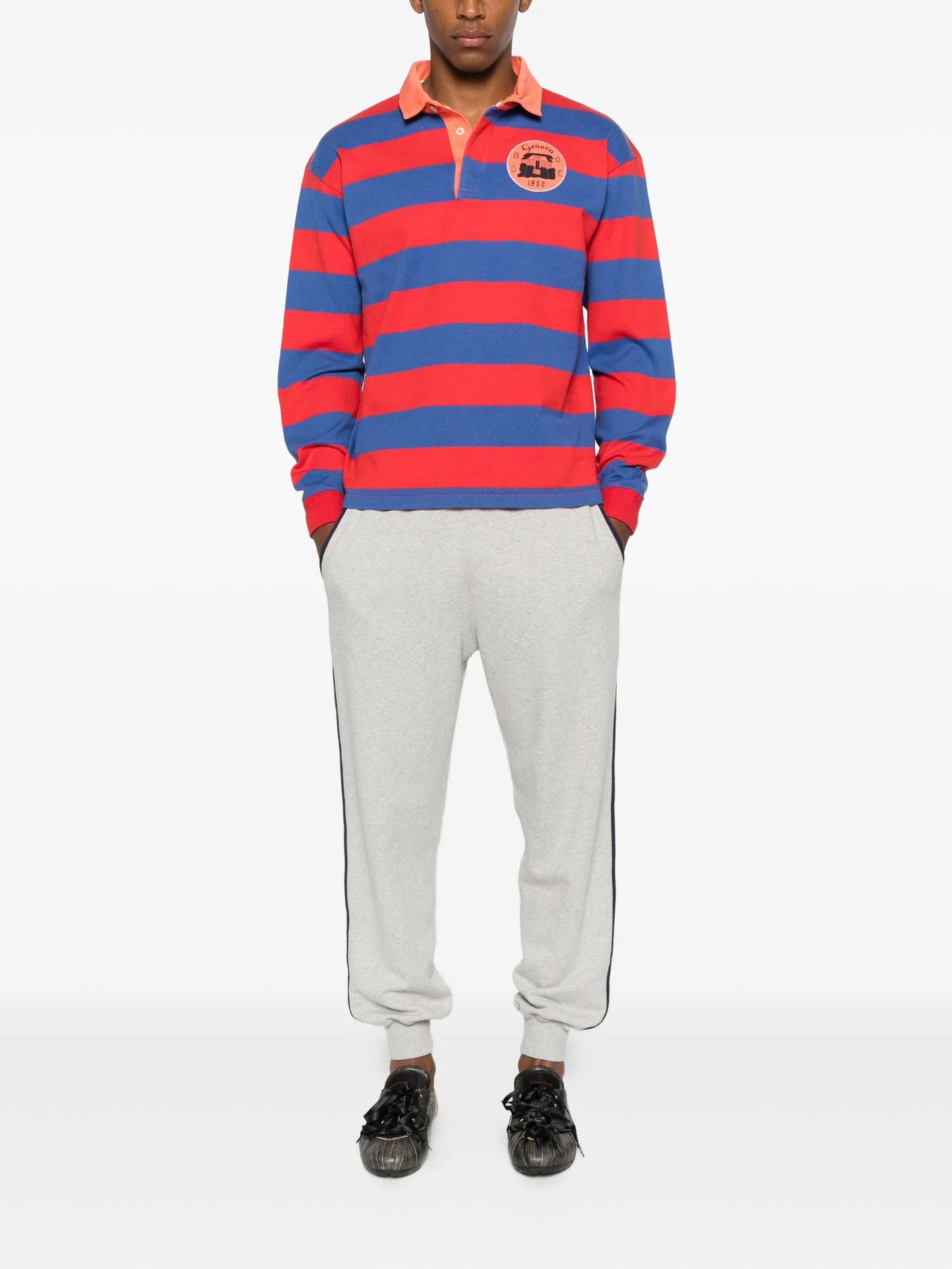 striped rugby polo shirt