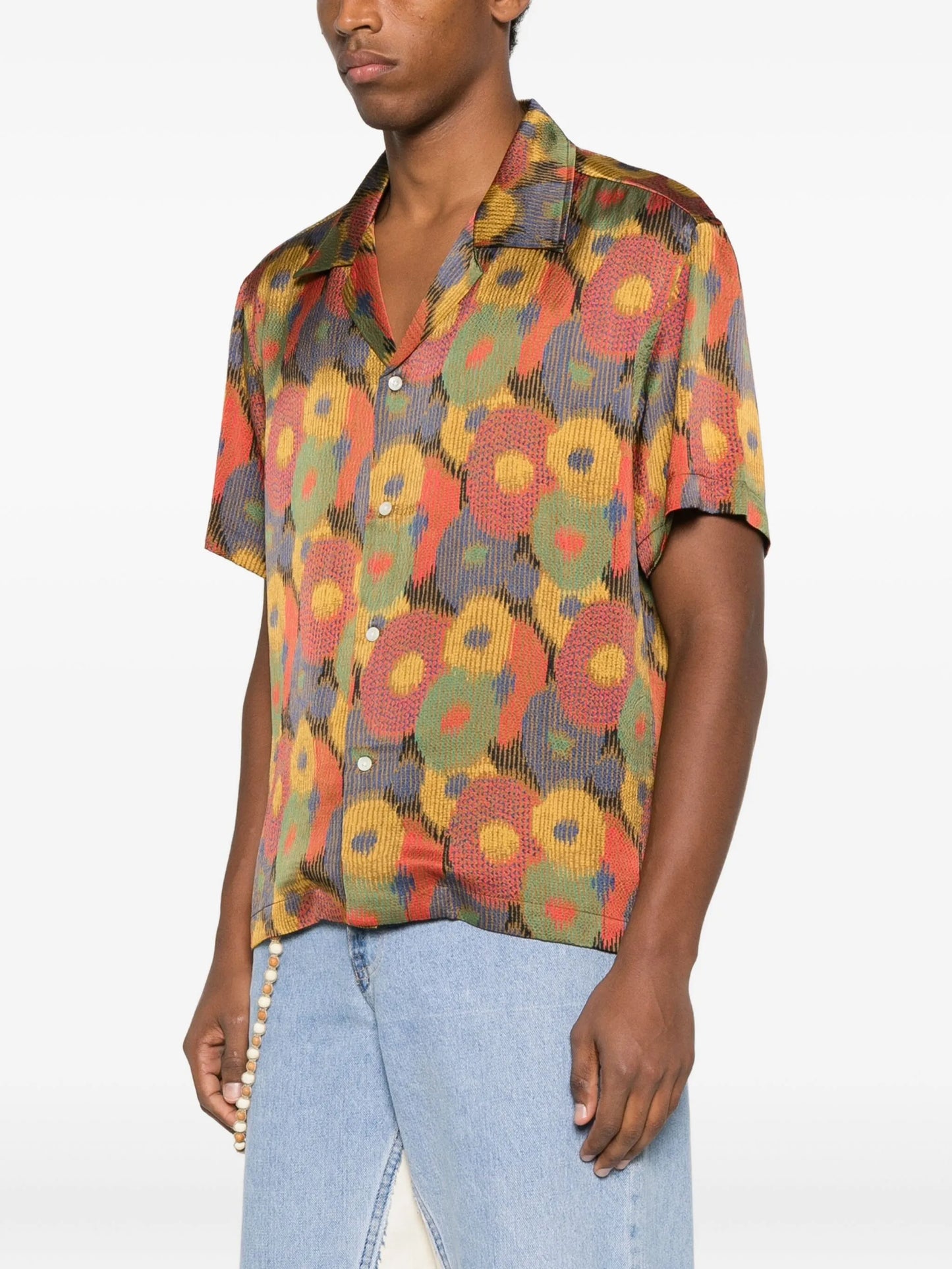 floral-print short-sleeve shirt