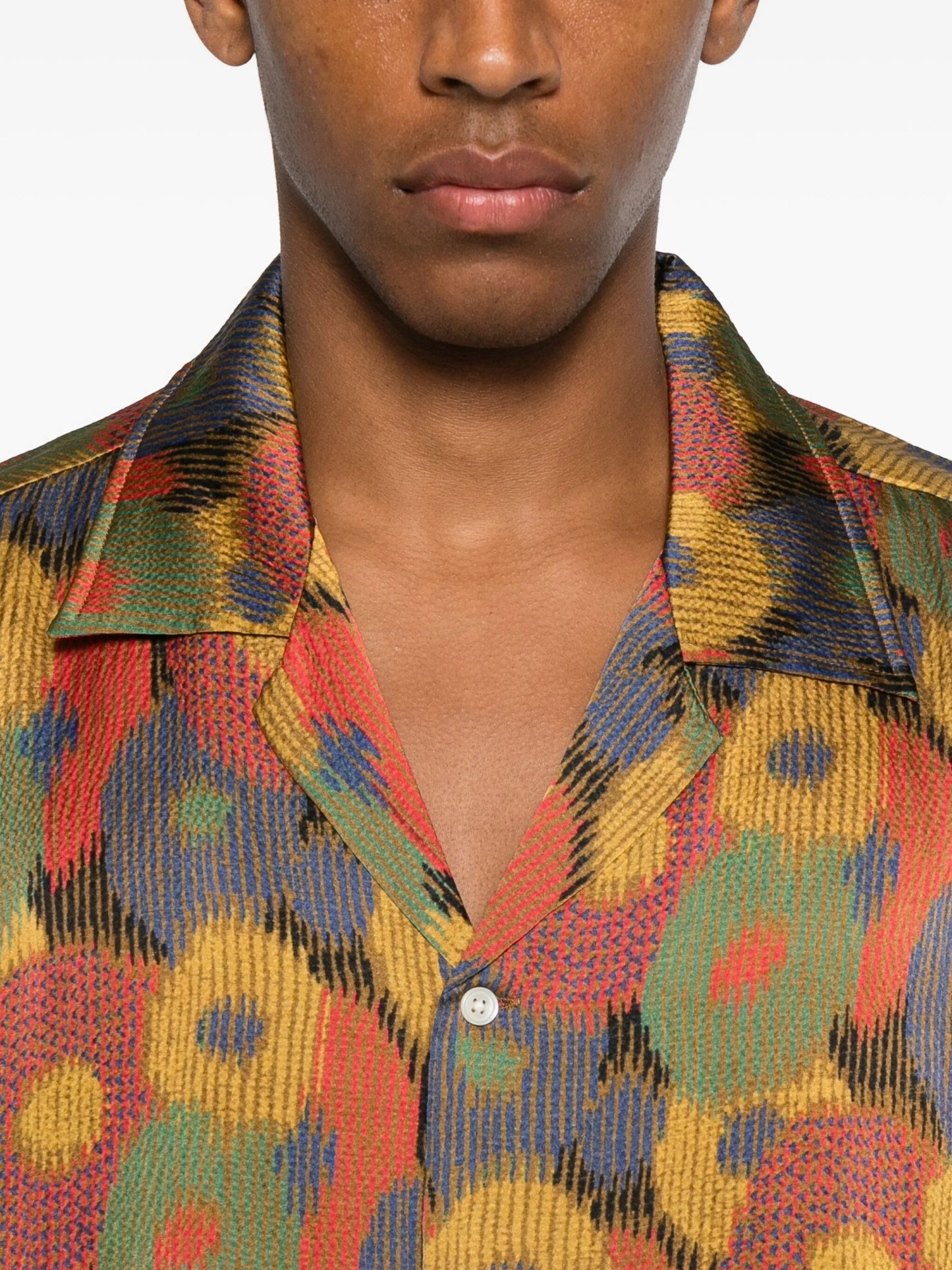 floral-print short-sleeve shirt