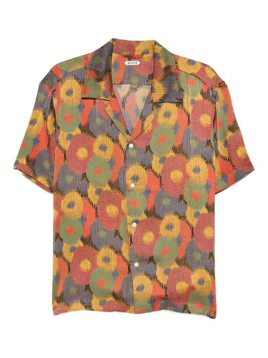 floral-print short-sleeve shirt