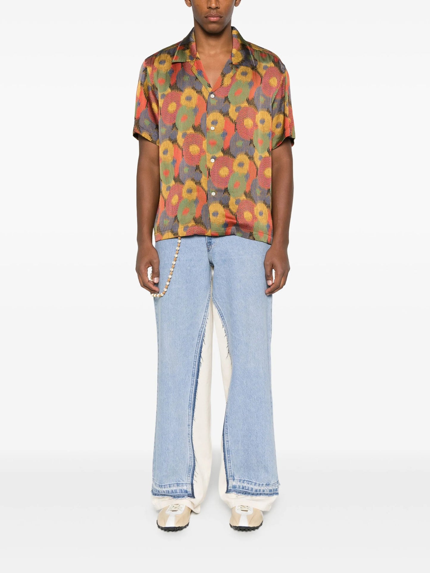 floral-print short-sleeve shirt